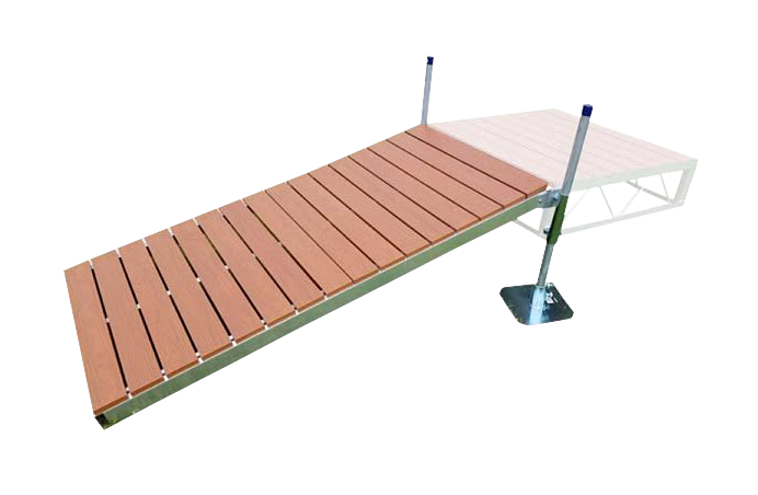 Patriot Docks Shore Dock Ramp Kit with Aluminum Decking - Brown - 4' x 8'