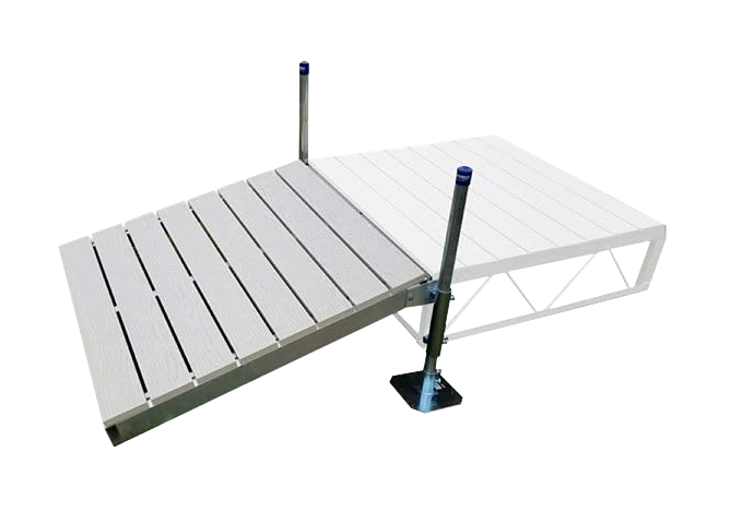 Patriot Docks Shore Dock Ramp Kit with Aluminum Decking - Gray - 4' x 4'