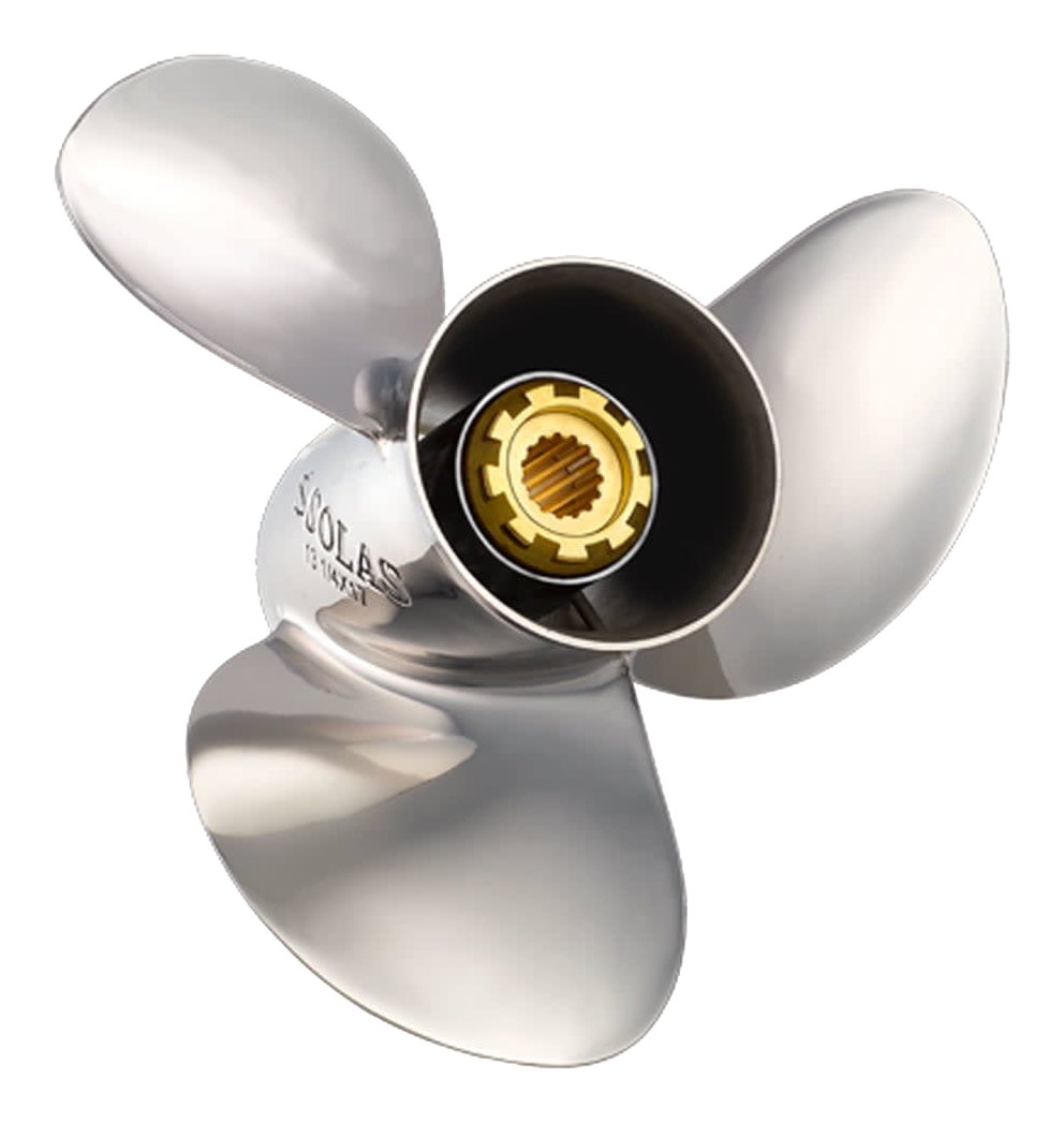 SOLAS New Saturn Stainless Steel 3-Blade Propeller for Yamaha - 13.5" dia./Pitch 15