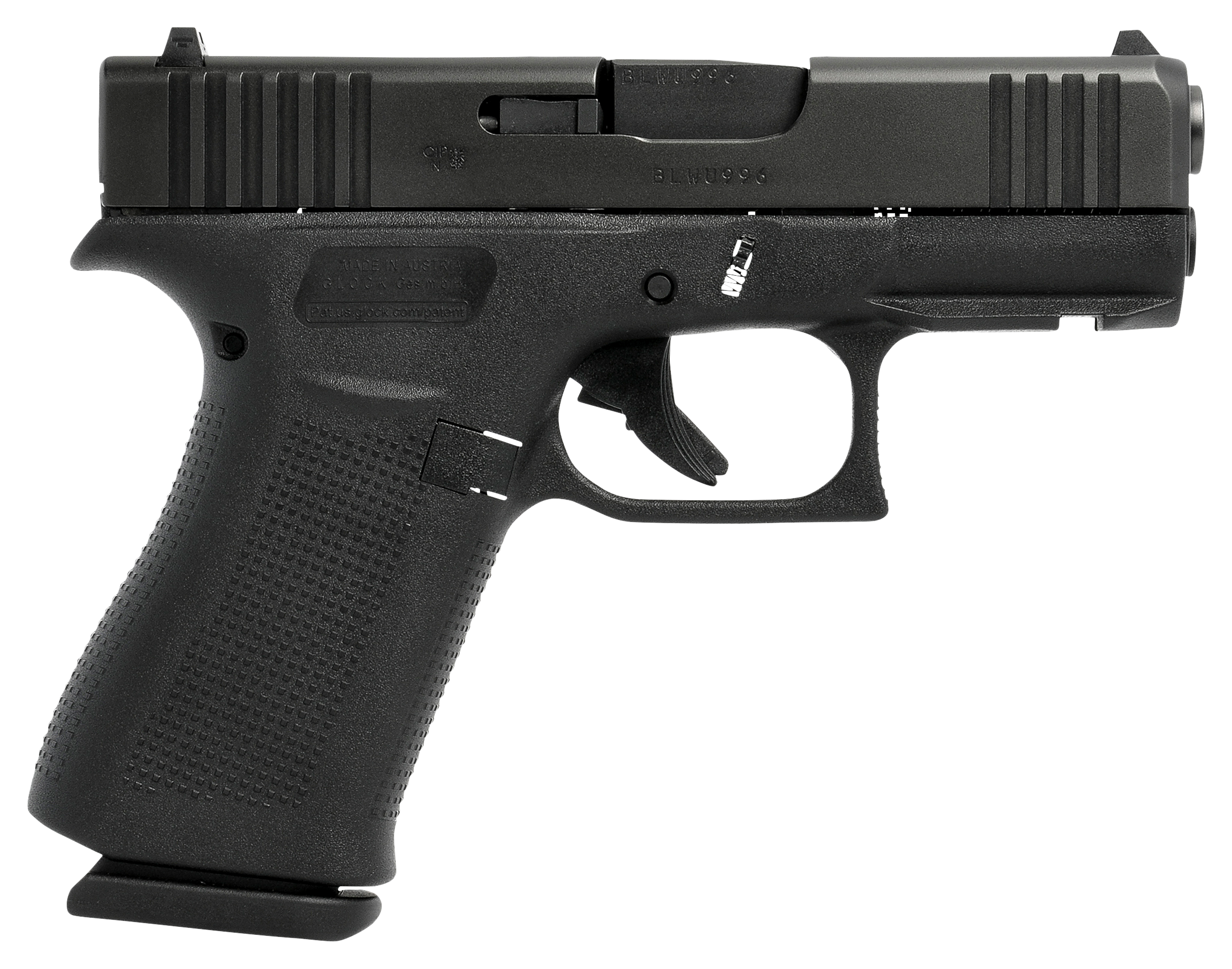 GLOCK G43X Subcompact SemiAuto Pistol with Accessory Rail  Gas Nitride  Right