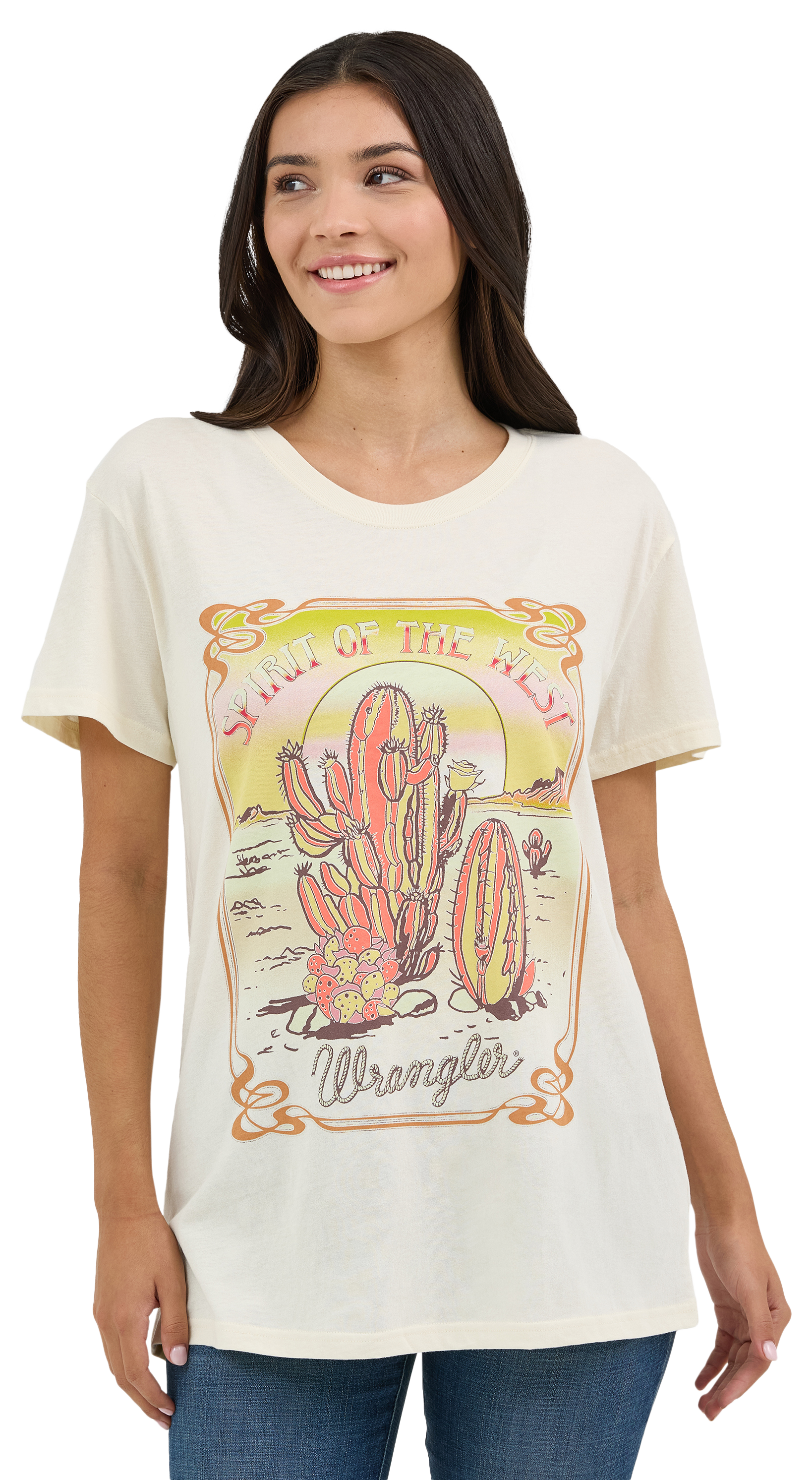 Wrangler Retro Spirit of the West Short-Sleeve T-Shirt for Ladies - Antique White - L