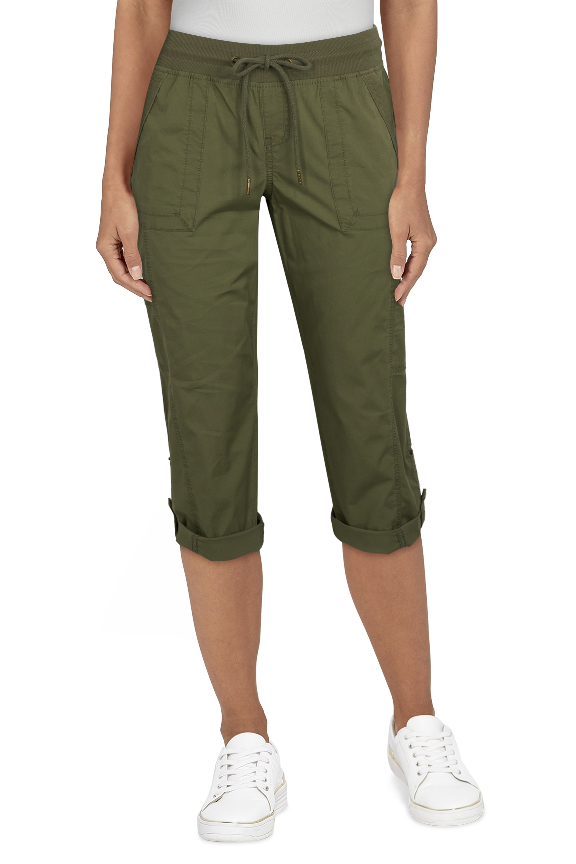 Natural Reflections Honey Creek Convertible Capri Pants for Ladies - Deep Lichen Green - 16