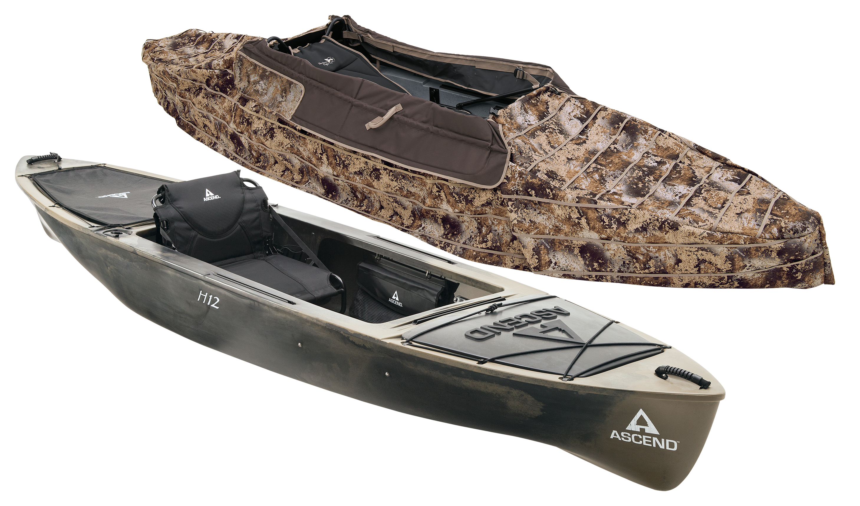 Image of Ascend H12 Sit-In Hybrid Kayak with Northern Flight Kayak Blind