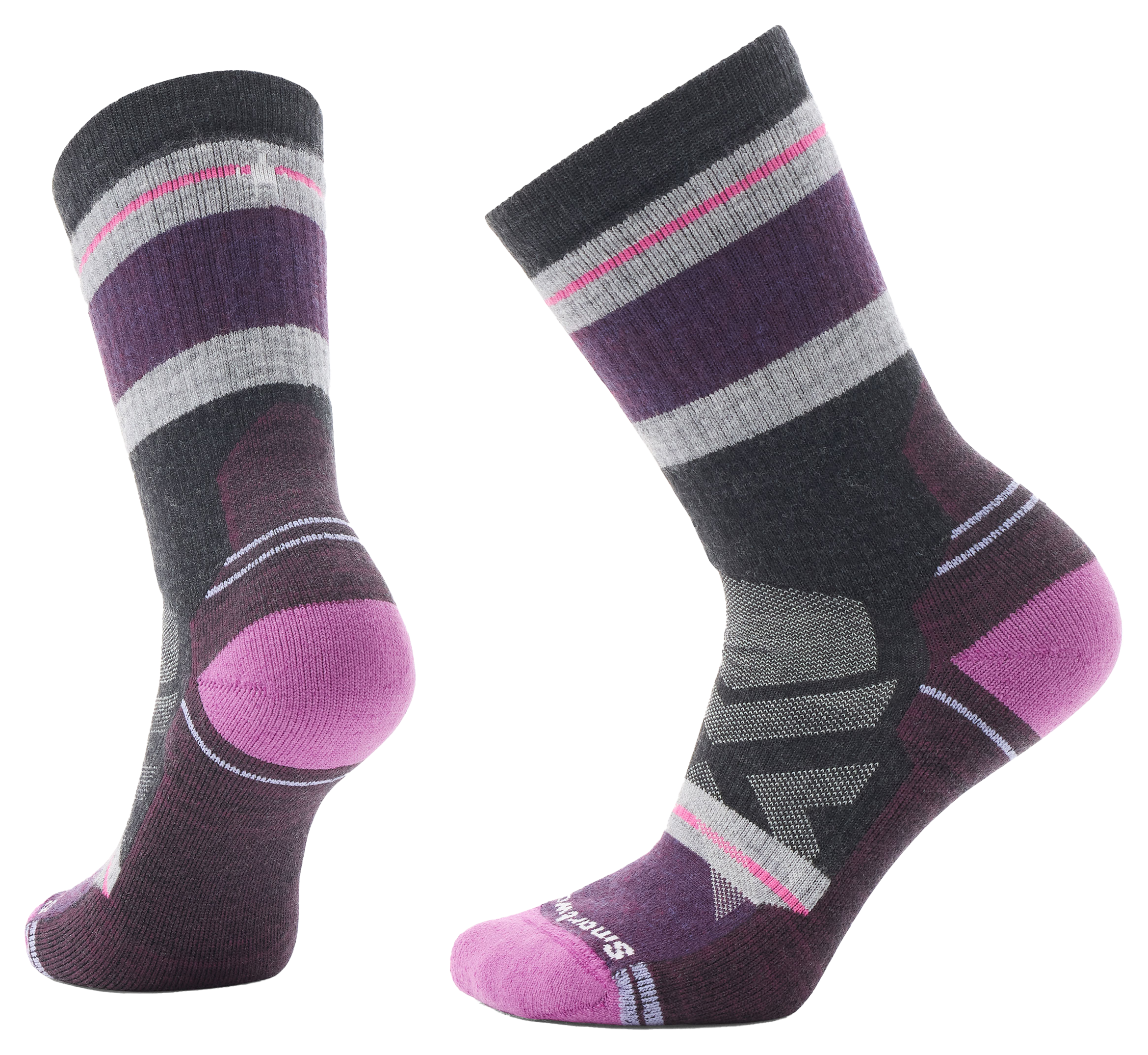 Image of Smartwool Hike Full-Cushion Saturnsphere Crew Socks for Ladies - Charcoal - M