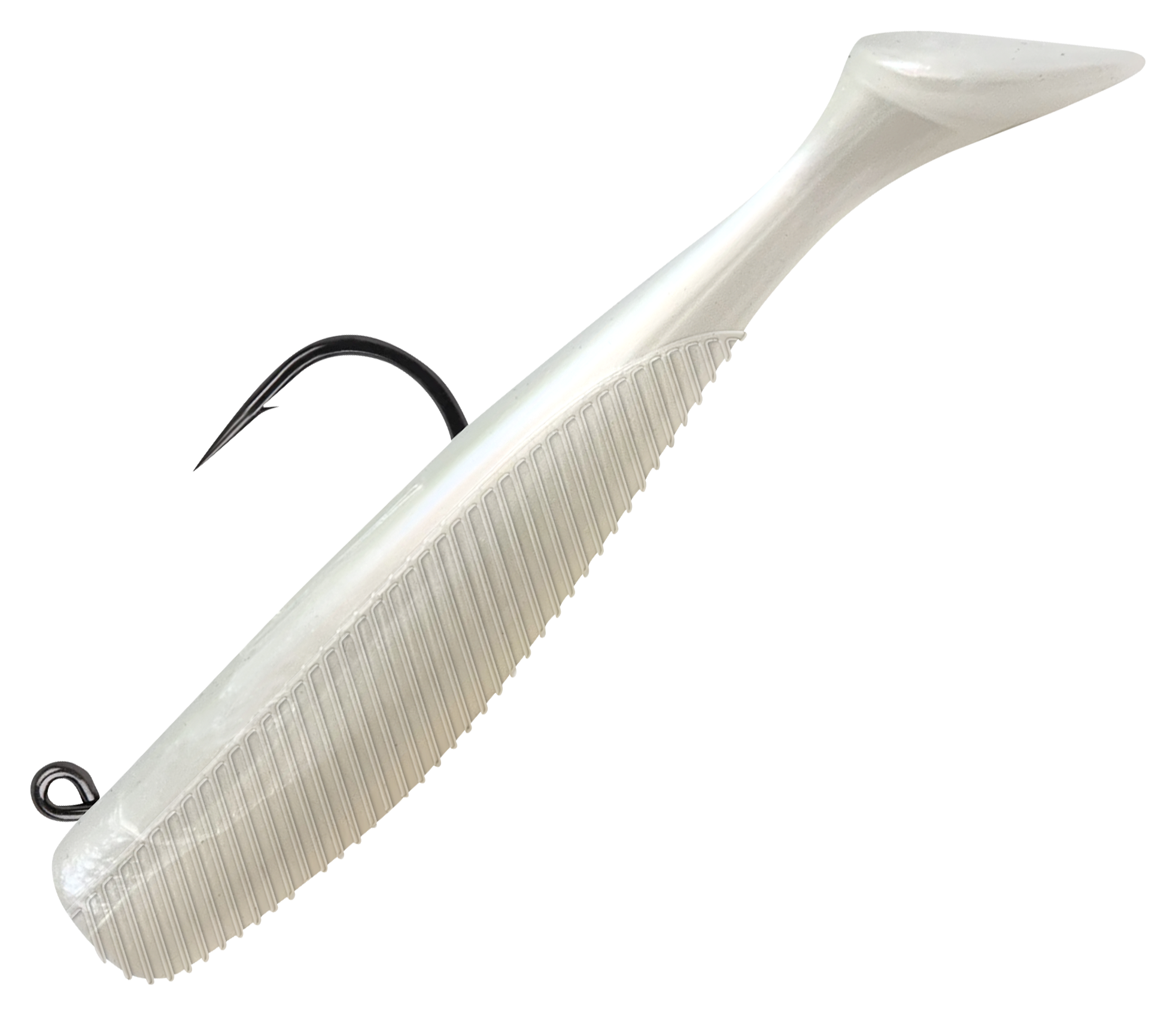 Image of Vudu Rigged Quiver Shad - Pearl - 4' - 1/4 oz.