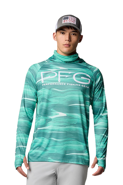 Columbia Columbia Super Terminal Tackle Vent Long-Sleeve Hoodie for Men - Glaze Green Obsidian - $47.97 at Cabela's Program