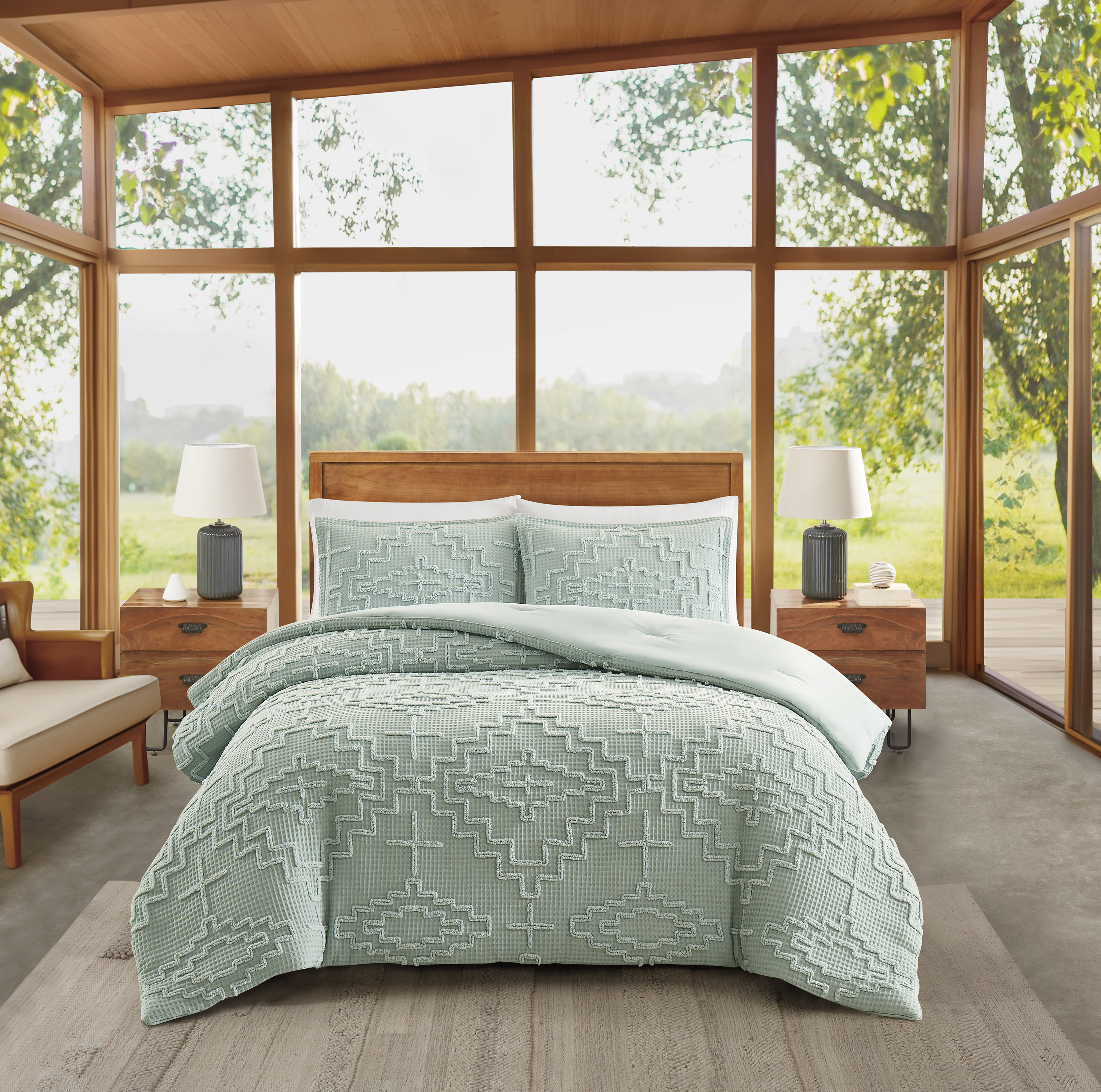 Pendleton Kiva Steps Comforter Set - Sky Gray - King