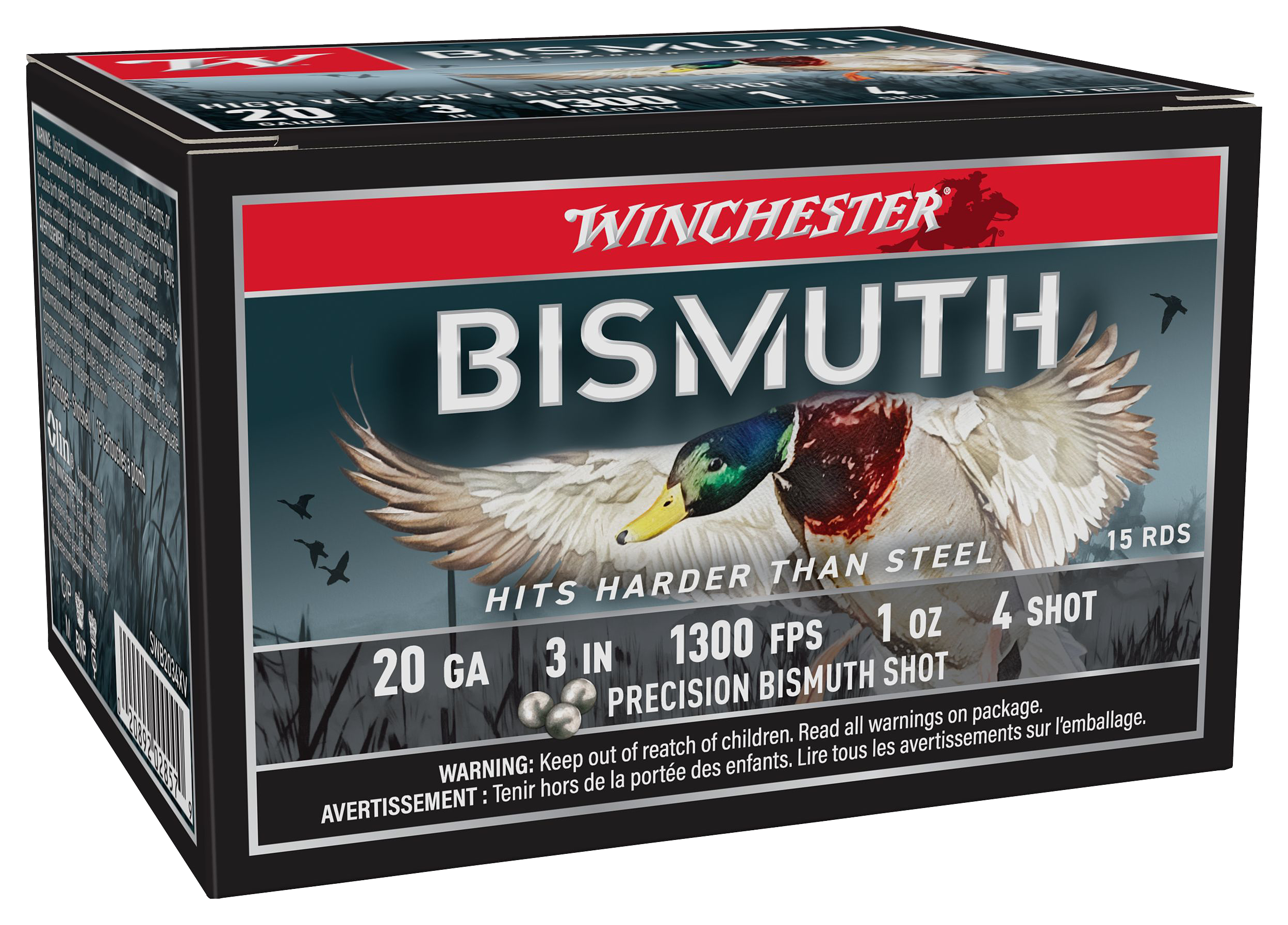 Winchester Bismuth Shotshells - 20 Gauge - #4 - 3″ - 15 Rounds - Winchester