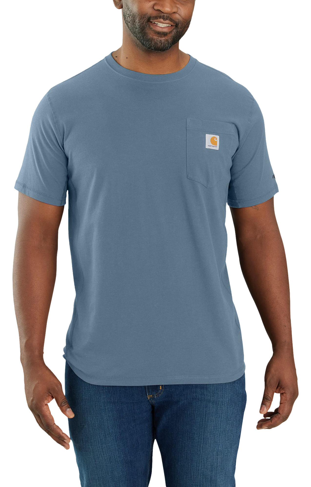 Image of Carhartt Force Relaxed-Fit Midweight Short-Sleeve Pocket T-Shirt for Men - Thundercloud - 2XLT