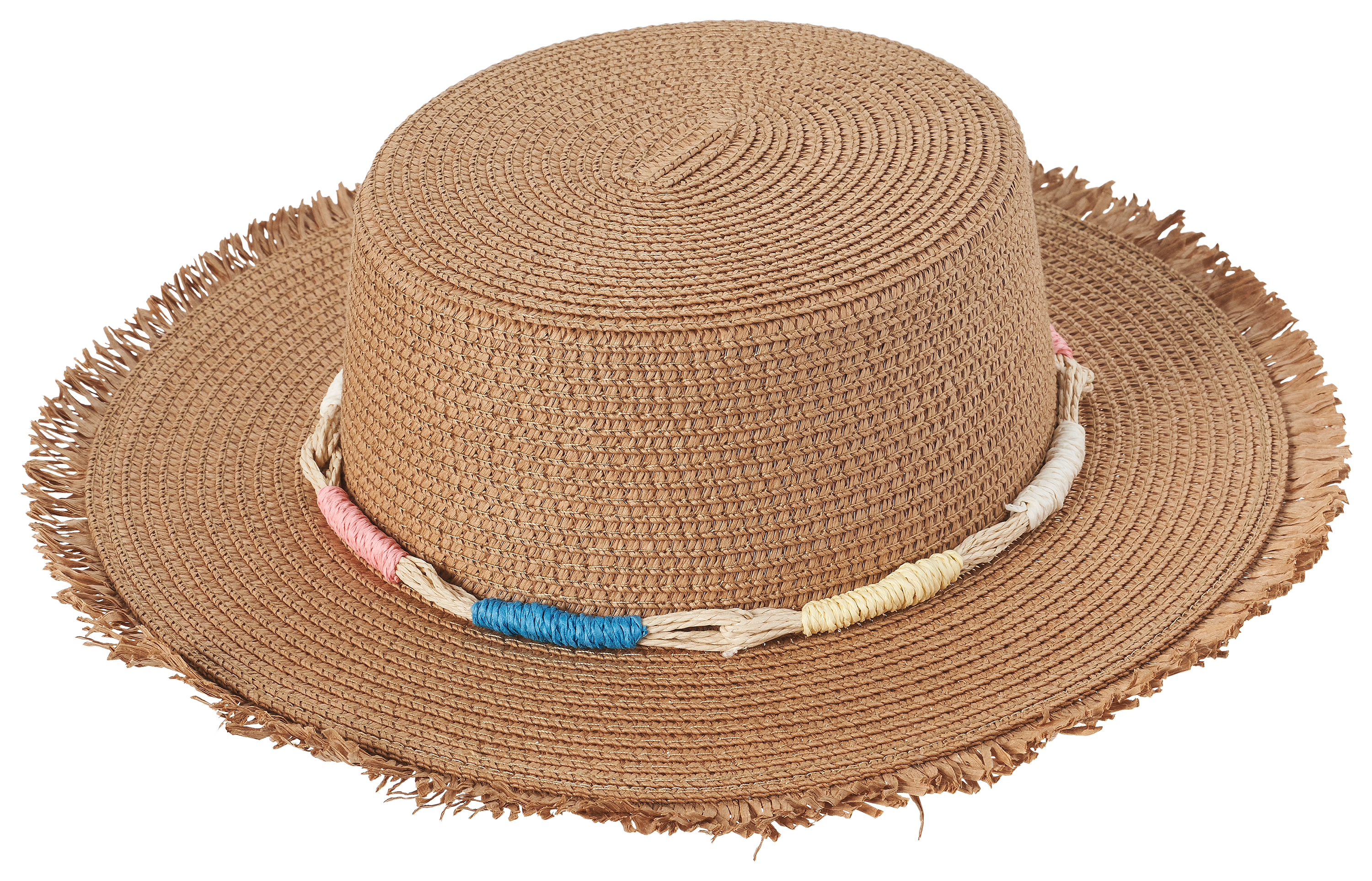 Natural Reflections Gulf Frayed Flat-Top Hat