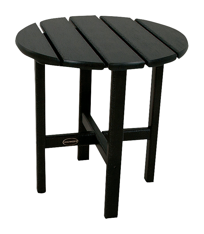 Image of POLYWOOD Round 18″ Side Table - Black