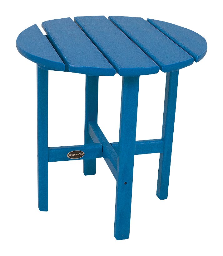 POLYWOOD Round 18″ Side Table - Pacific Blue