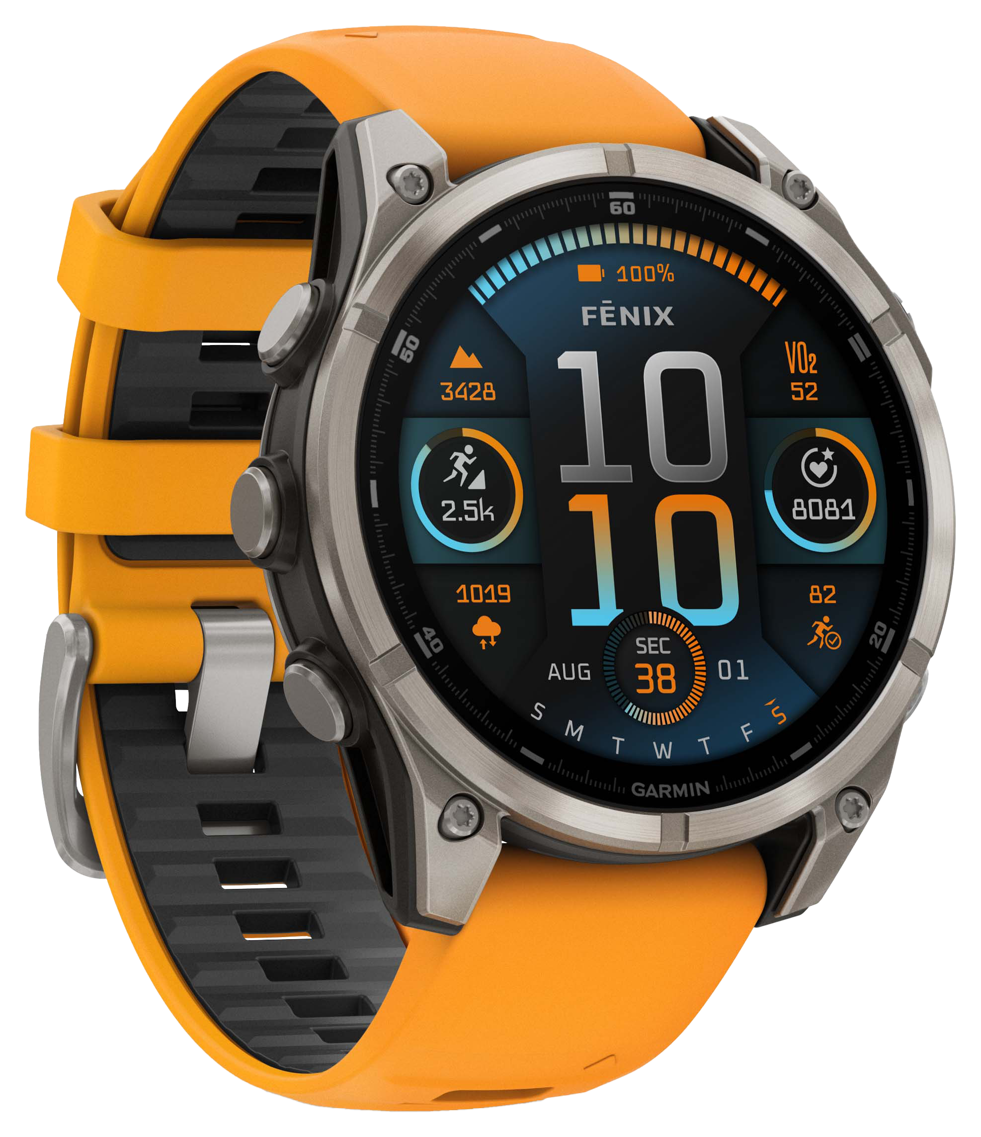 Garmin fenix 8 AMOLED Sapphire Multisport GPS Smartwatch - Spark Orange/Graphite - 47mm - Garmin