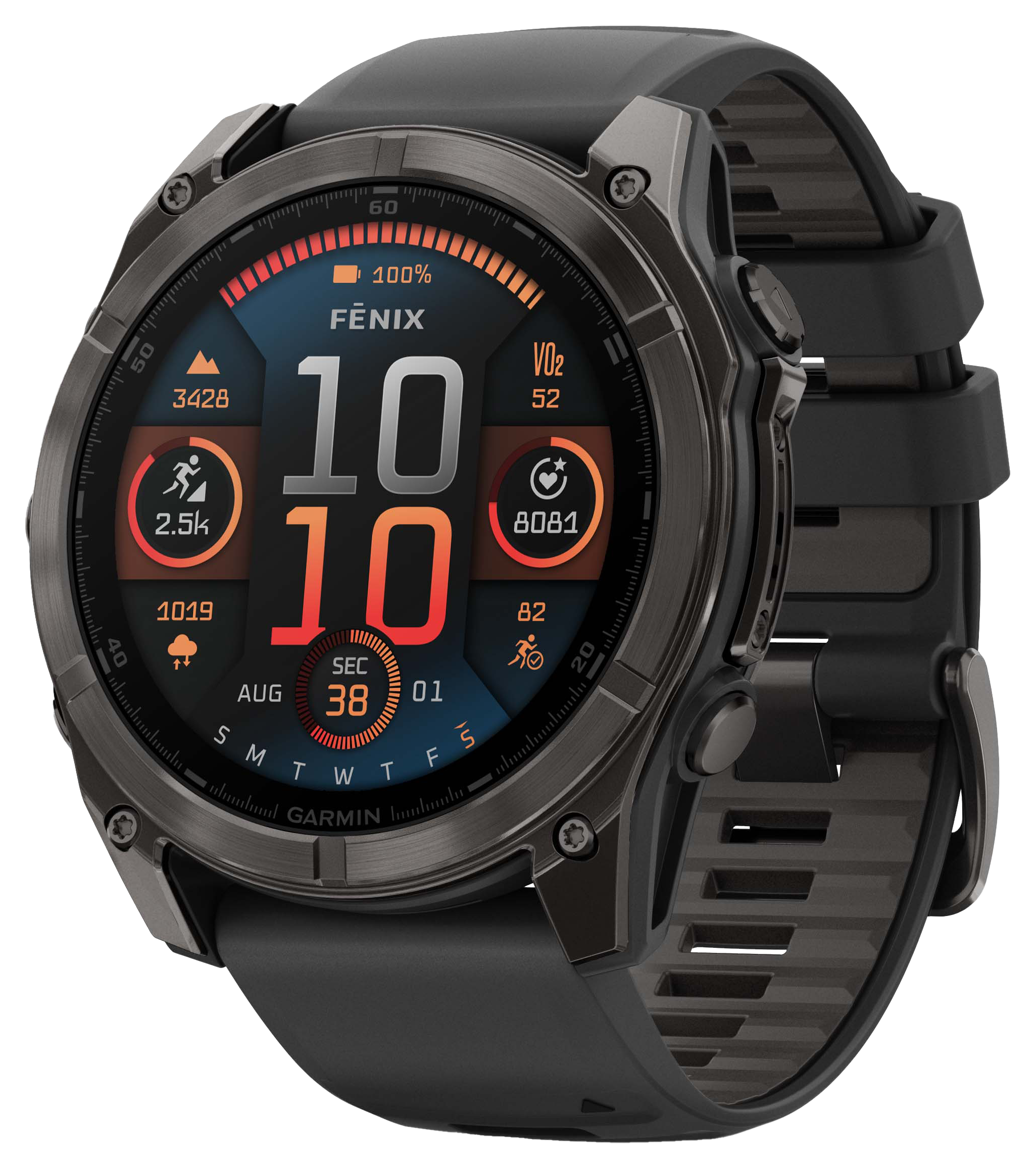 Garmin fenix 8 AMOLED Sapphire Multisport GPS Smartwatch - Carbon Gray DLC - 51mm - Garmin