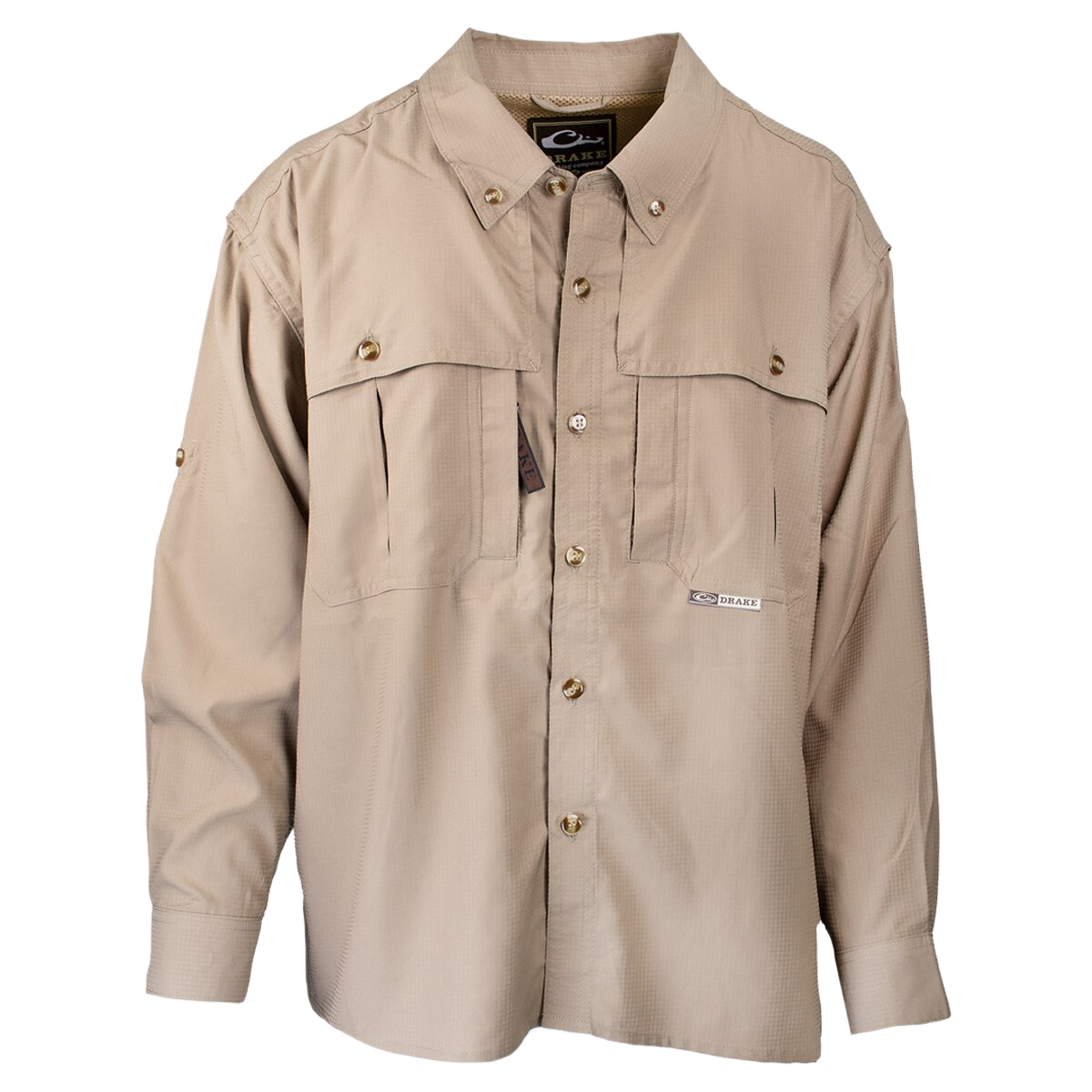 Drake Youth Flyweight Wingshooter's Long Sleeve Shirt - Khaki - 16 - Drake Waterfowl