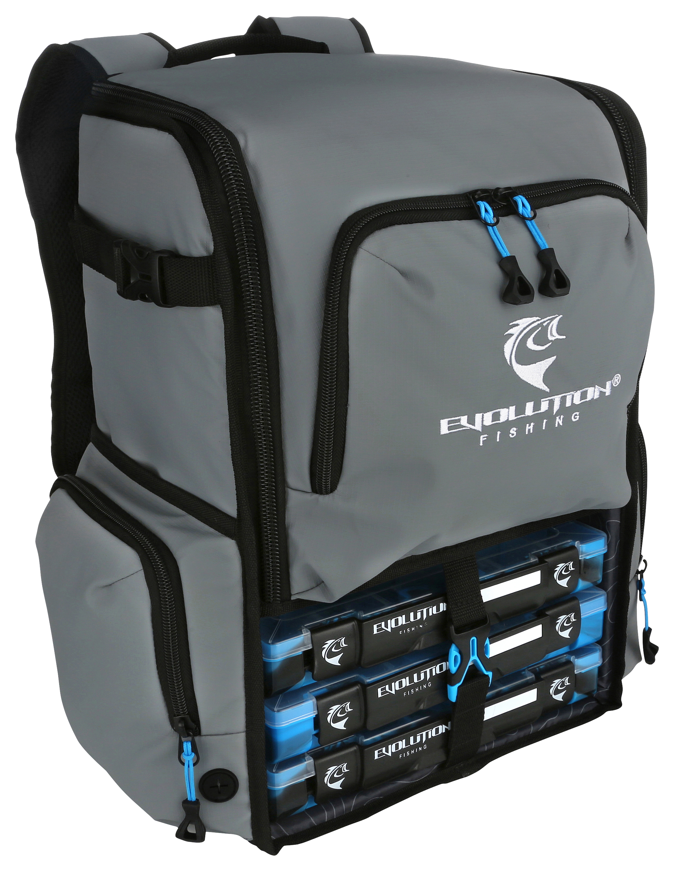 Evolution Fishing Largemouth 3.0 Tackle Backpack - Light Gray