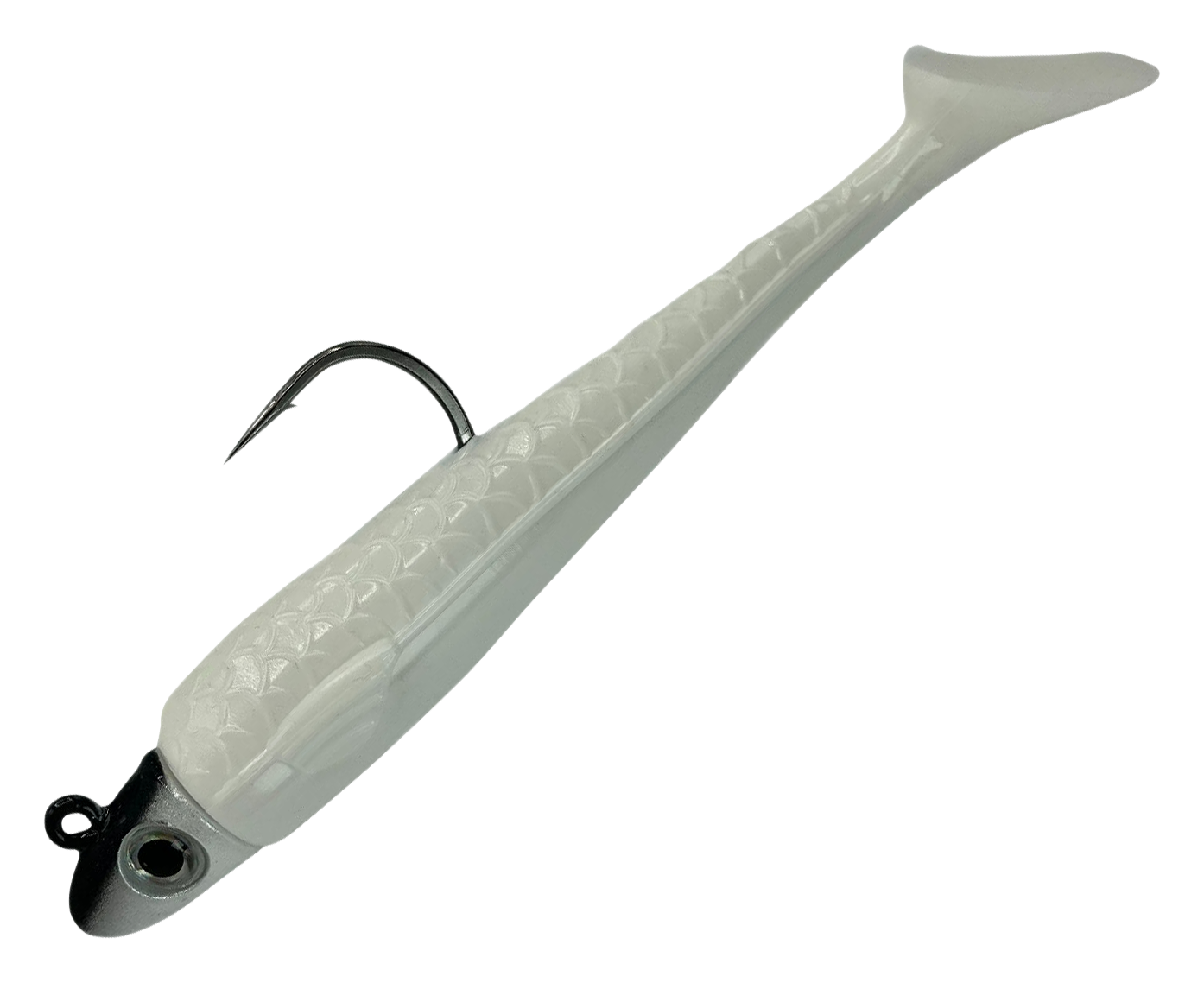 Image of RonZ Z-Fin Original Rigged Paddletail - White - 5″ - 1-1/4 oz.