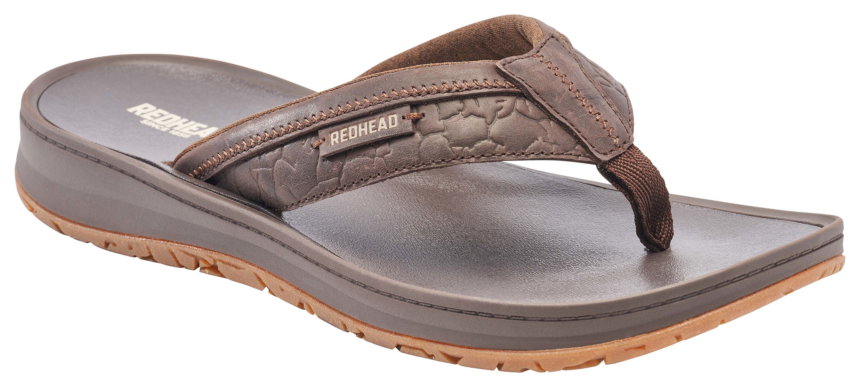 RedHead Gunner Comfort Flip Sandals for Men - Demitasse - 8M - RedHead