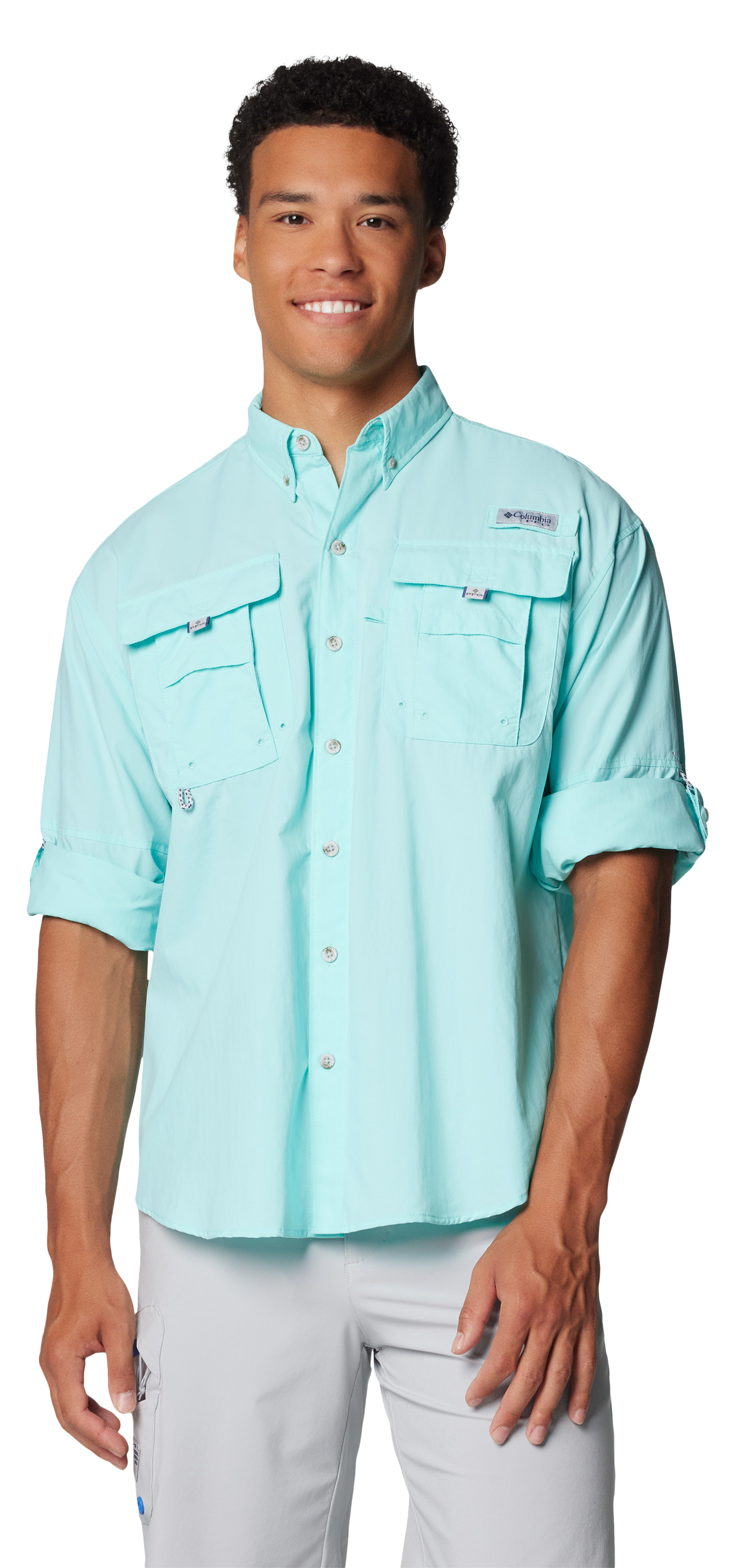 Image of Columbia PFG Bahama II Long-Sleeve Fishing Shirt for Men - Gulf Stream - XL