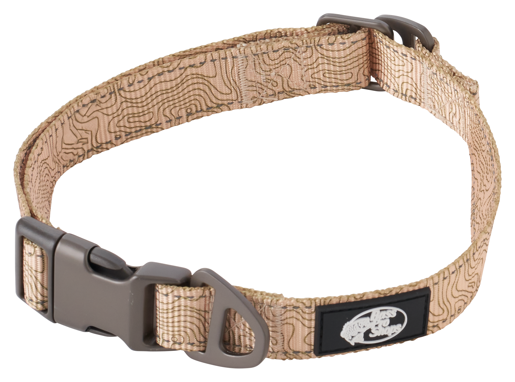 Bass Pro Shops Topo Patterned Dog Collar - Tan - 14″ x 1″ - Bass Pro Shops