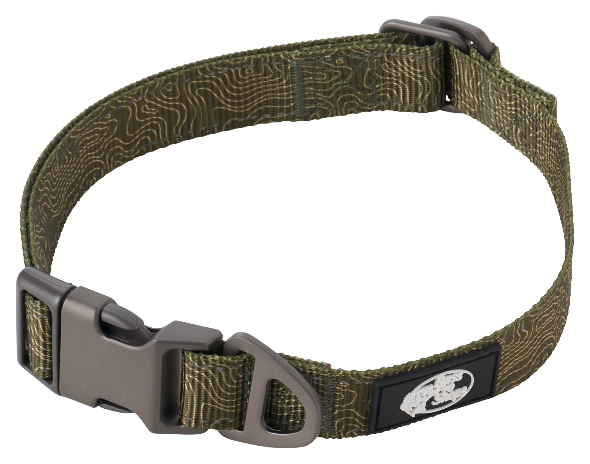 Bass Pro Shops Topo Patterned Dog Collar - Green - 20″ x 1″ - Bass Pro Shops