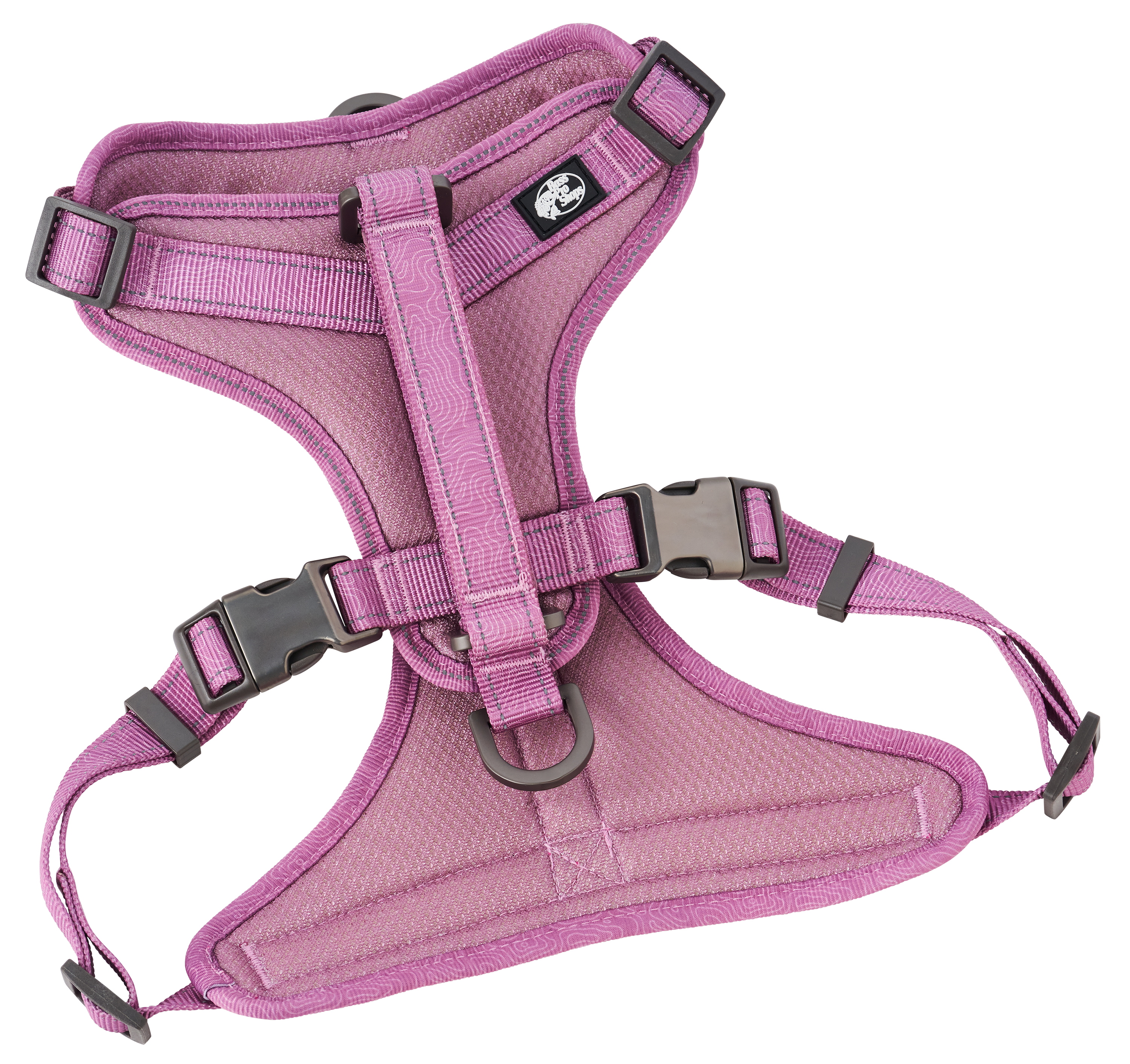 Bass Pro Shops Topographical Print Dog Harness - Mauve - 14″ x 19″ x 2″ - Bass Pro Shops