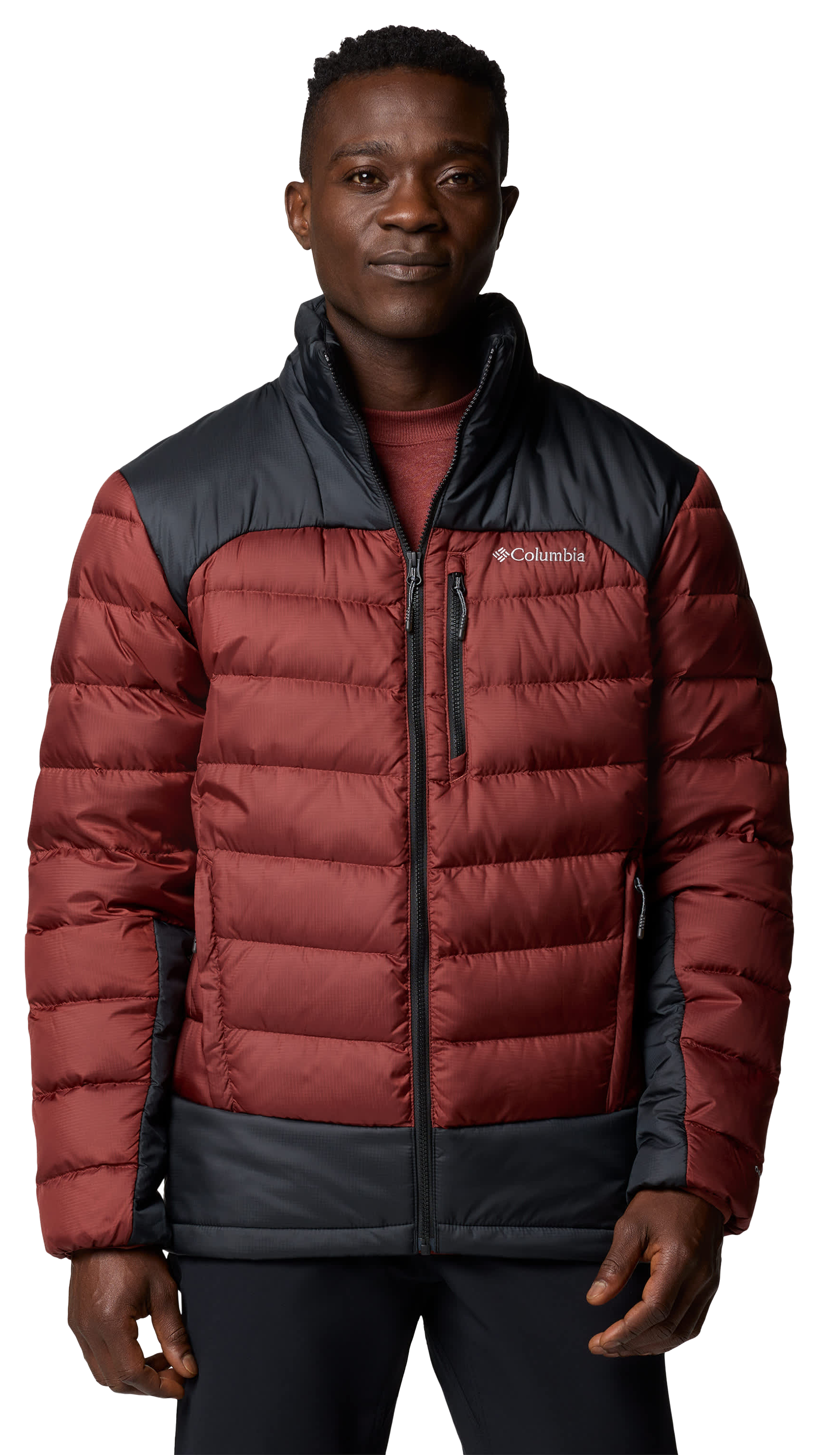 Columbia Autumn Park II Full-Zip Down Jacket for Men - Spice/Black - XL