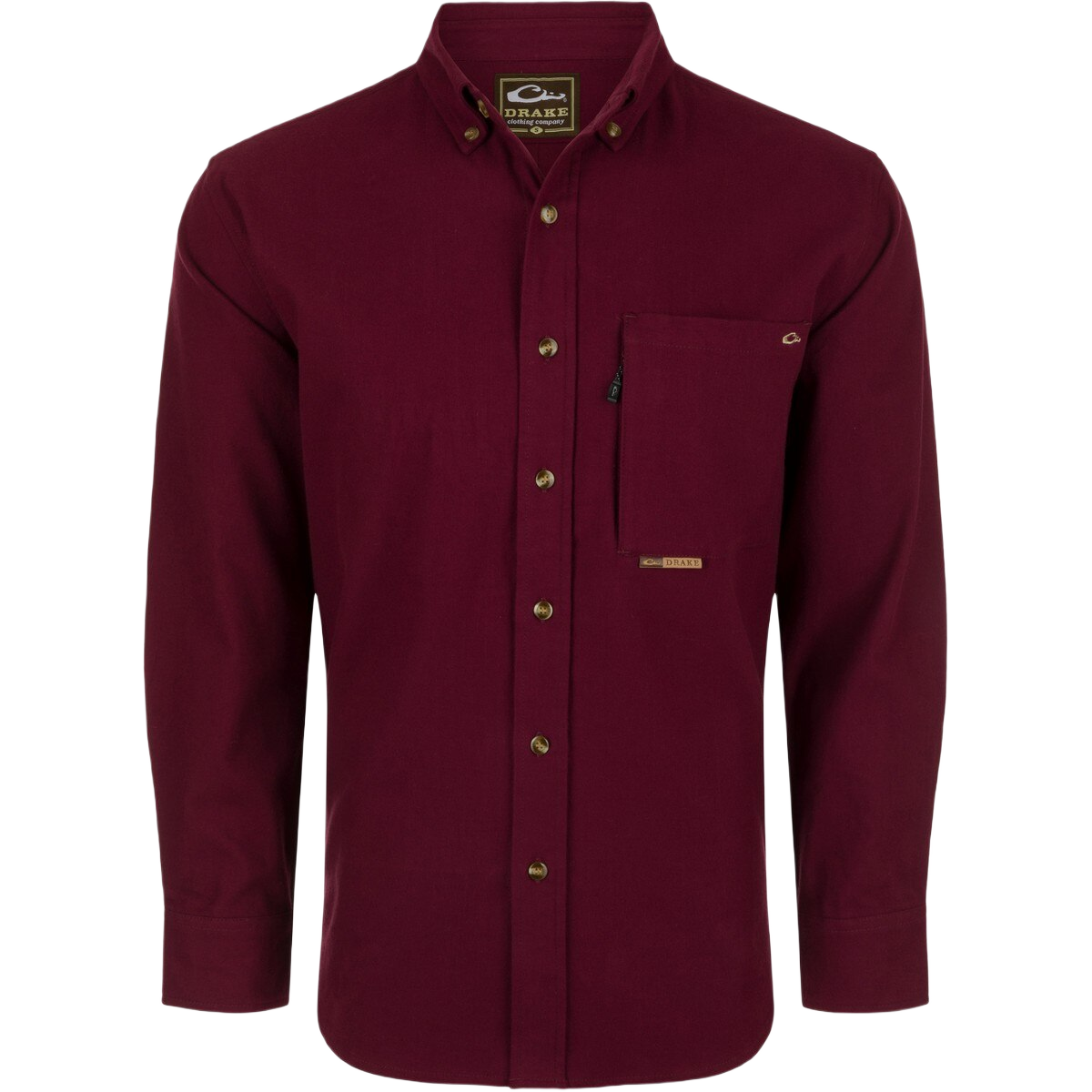 Drake Autumn Brushed Twill Long Sleeve Shirt - Windsor Wine - XL