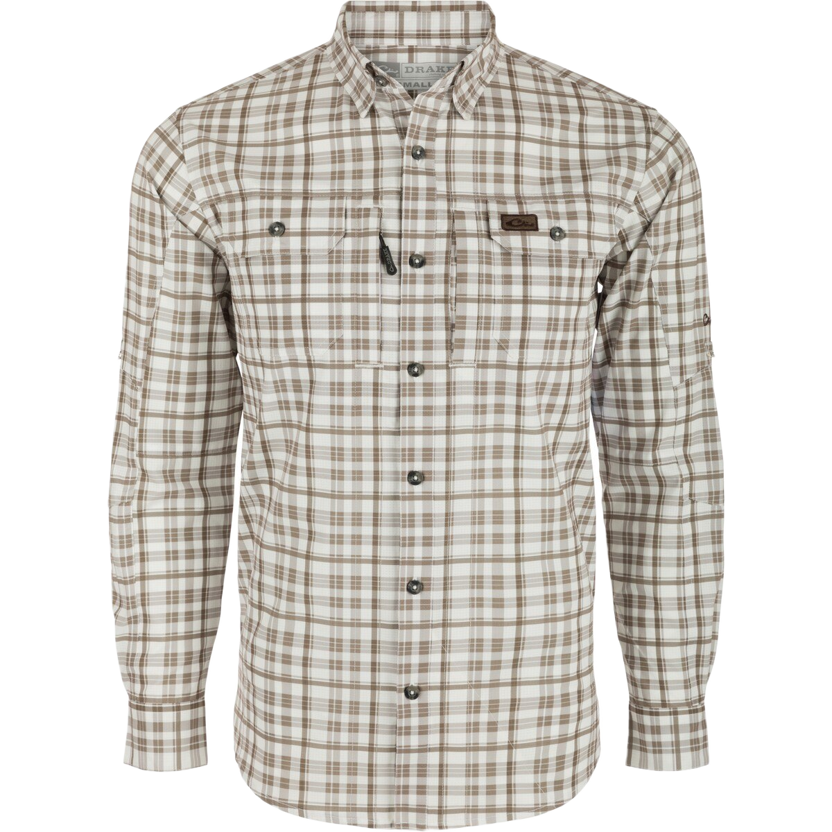 Drake Hunter Creek Window Pane Plaid Long-Sleeve Shirt - Chocolate Chip - S
