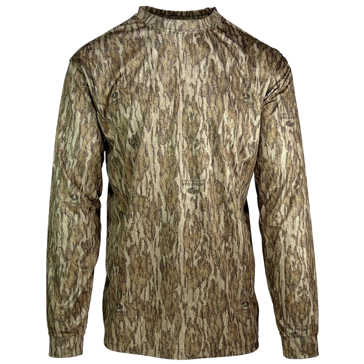 Image of Fast Strike Men's Long Sleeve Poly Moisture Wicking Tee - Mossy Oak Bottomland - S