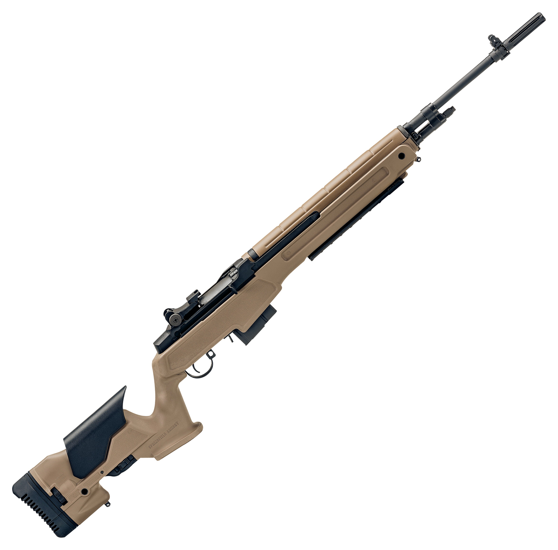 Springfield Armory M1A Loaded Precision SemiAuto Rifle with Parkerized Barrel  Desert FDE Synthetic