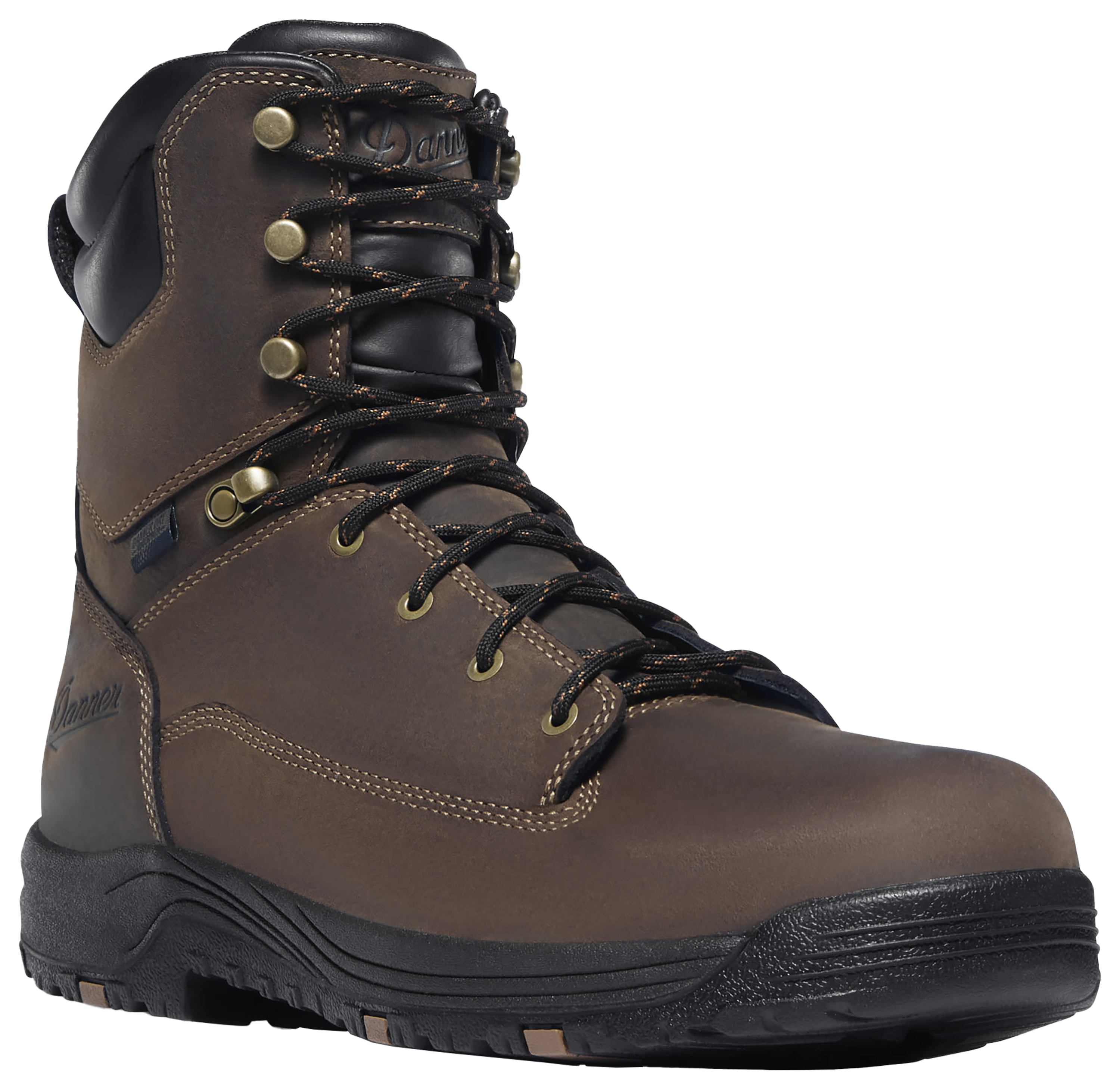 Image of Danner Caliper 8' Waterproof Work Boots for Men - Brown - 10.5M