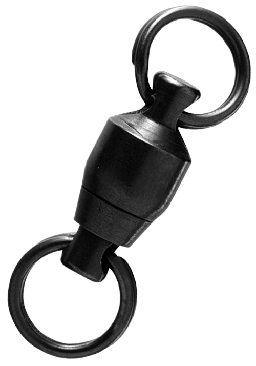 Sampo Ball Bearing Swivels with Split Rings - 15 lb - Black