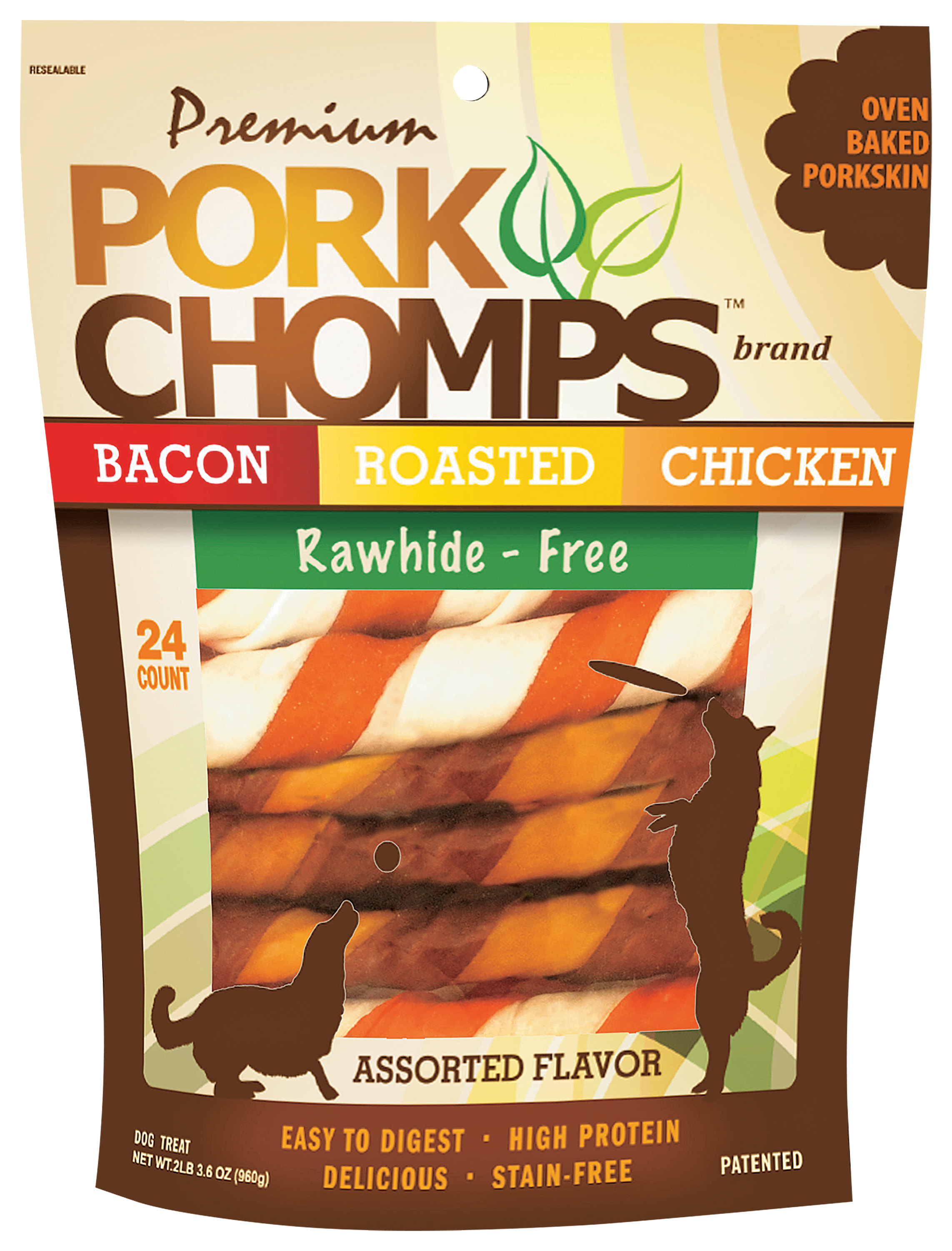 Pork Chomps Twistz Dog Chews Assorted Flavors Pack