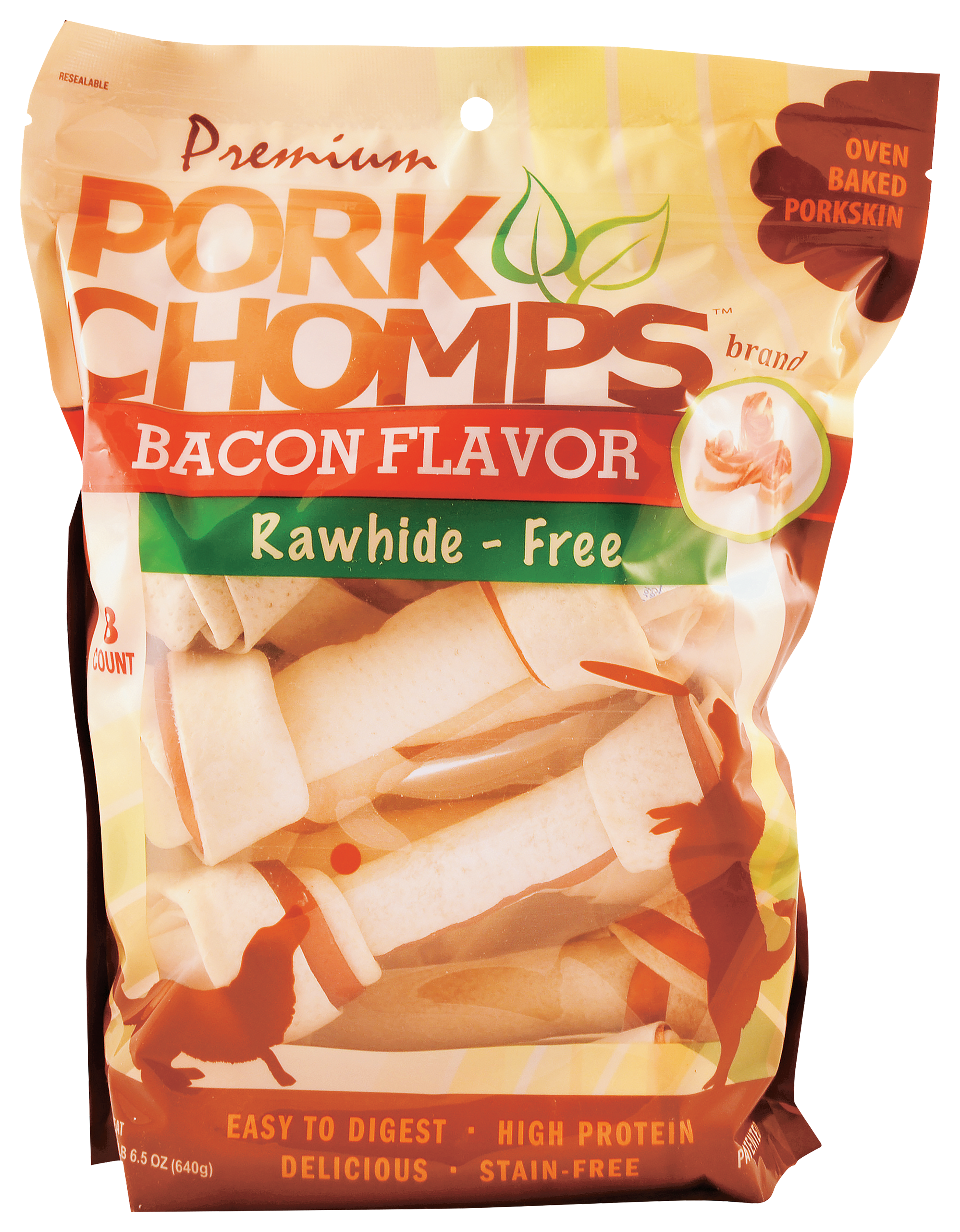 Pork Chomps Bacon Flavor Knotz Dog Chews - 7″ - Pork Chomps