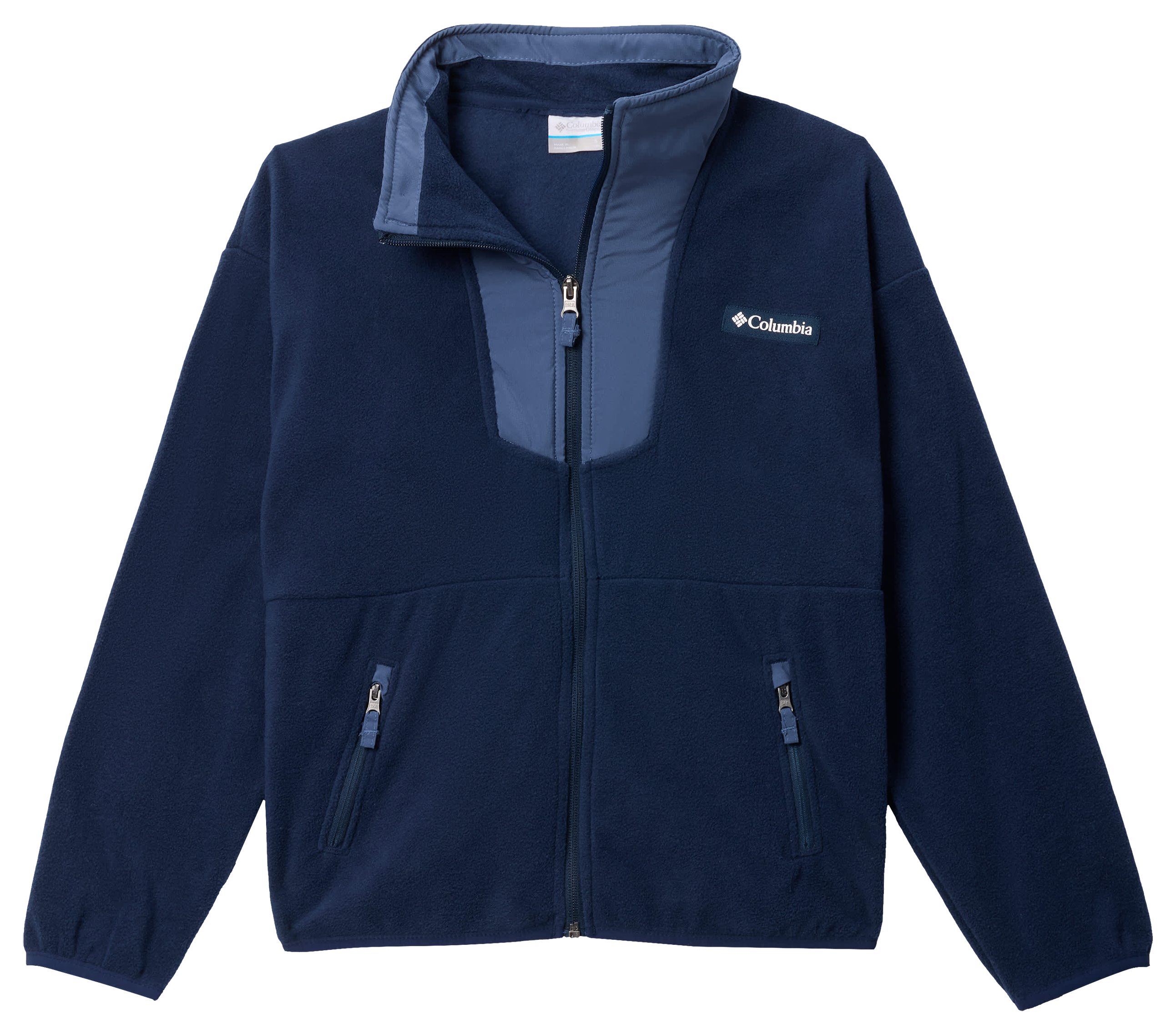 Image of Columbia Sequoia Grove Full-Zip Fleece Pullover for Kids - Collegiate Navy/Dark Mountain - S