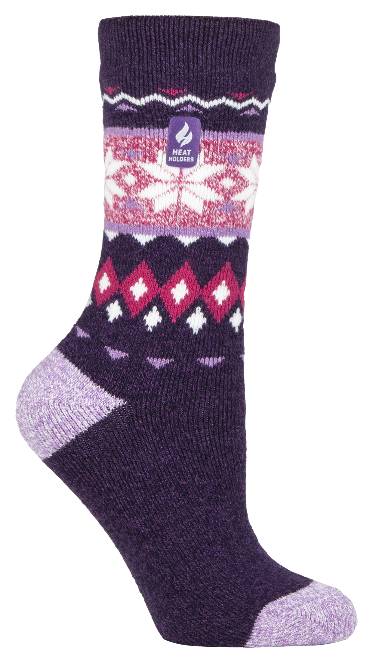 Heat Holders Heat Holders LITE Melissa Fair Isle Thermal Crew Socks for Ladies - Purple/Mauve - $14.99 at Cabela's Program