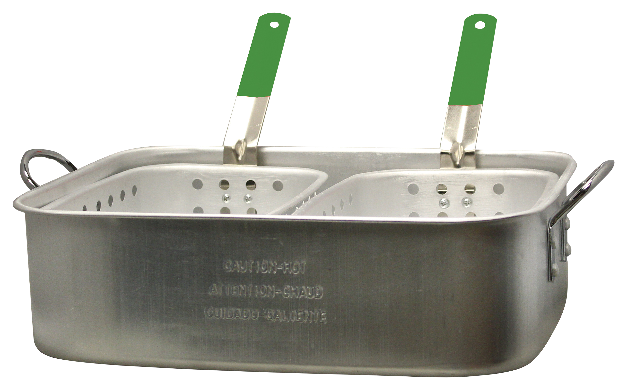 Bass Pro Shops Aluminum Fry Pan with Helper Handles and Baskets