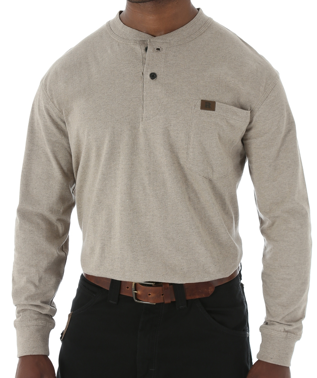 Wrangler Apparel Mens Riggs Non FR Long Sleeve Henley Work Shirt XXL Oatmeal