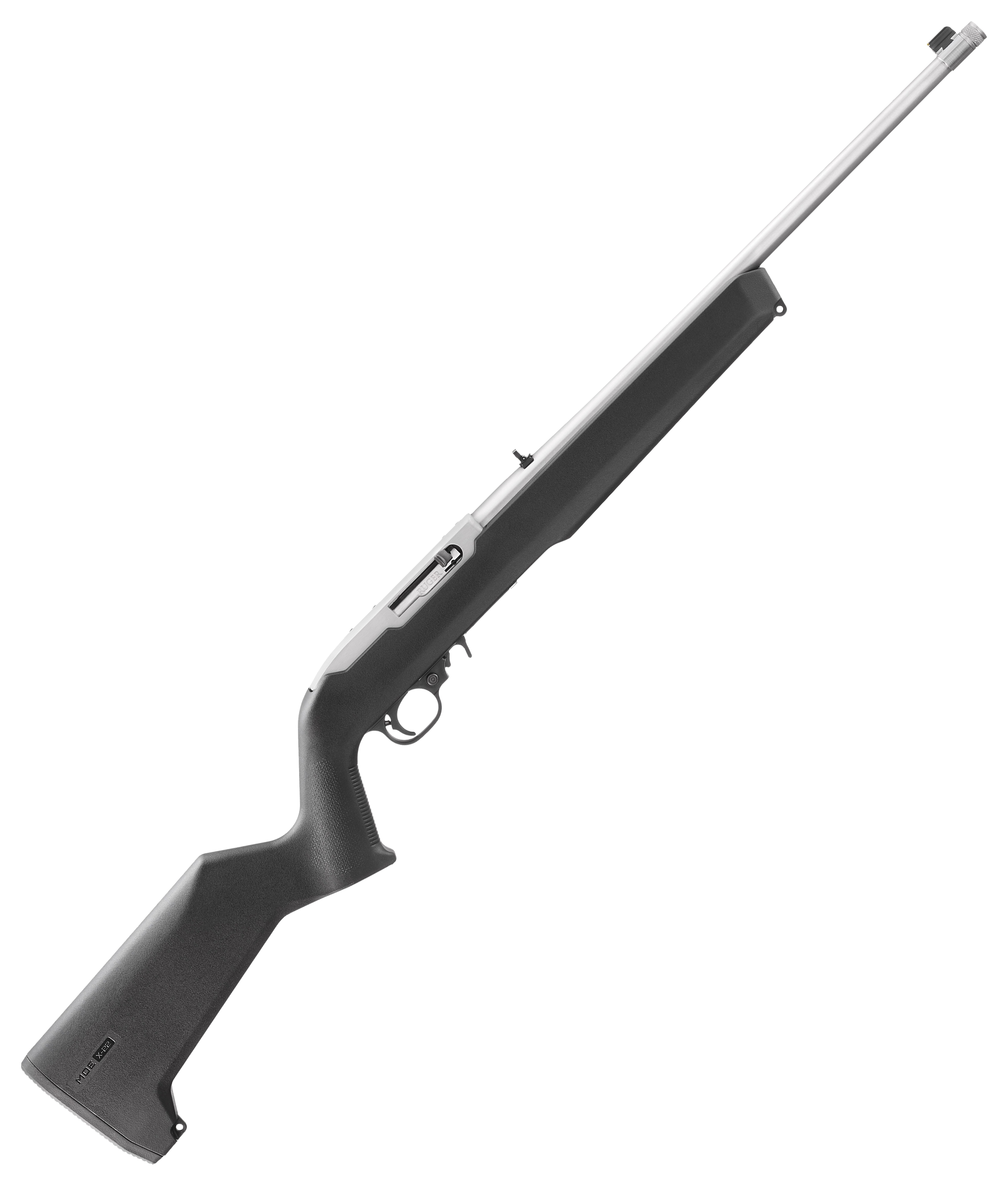 Ruger 1022 Carbine SemiAuto Rifle with Magpul MOE X22 Stock and Threaded Barrel  Stainless Steel