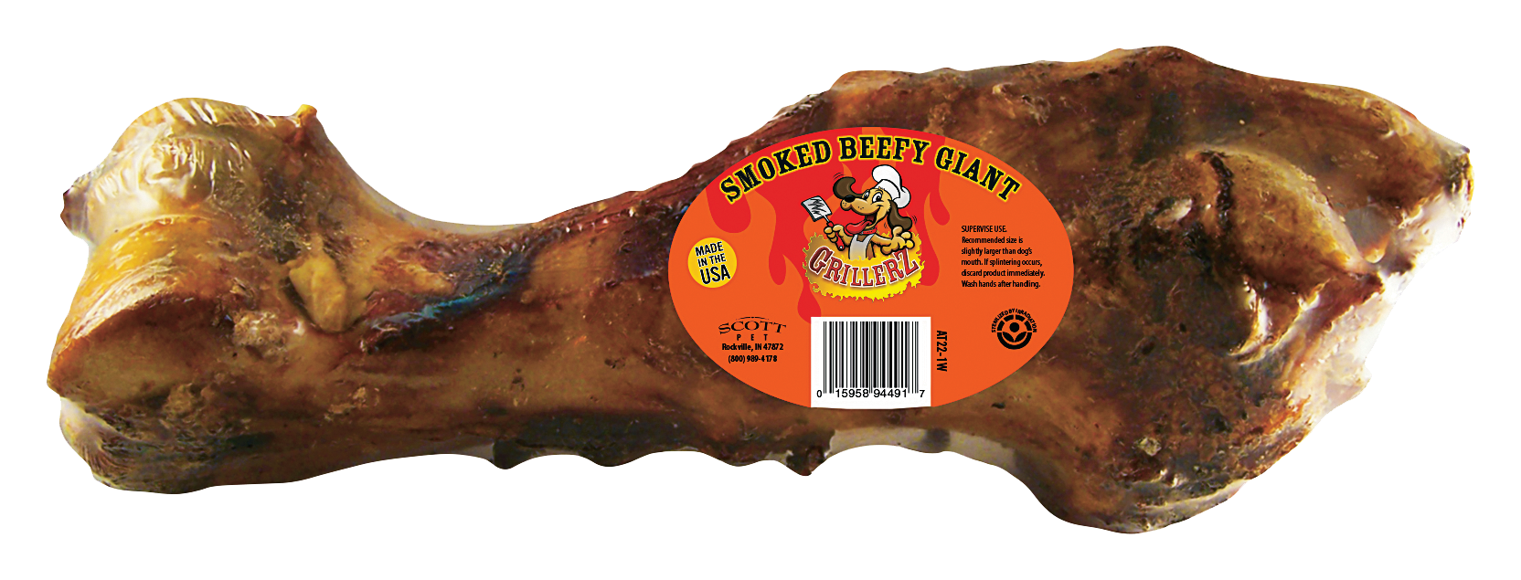 Scott Pet Grillerz Beefy Giant Bone Dog Chew - Scott Pet Grillerz