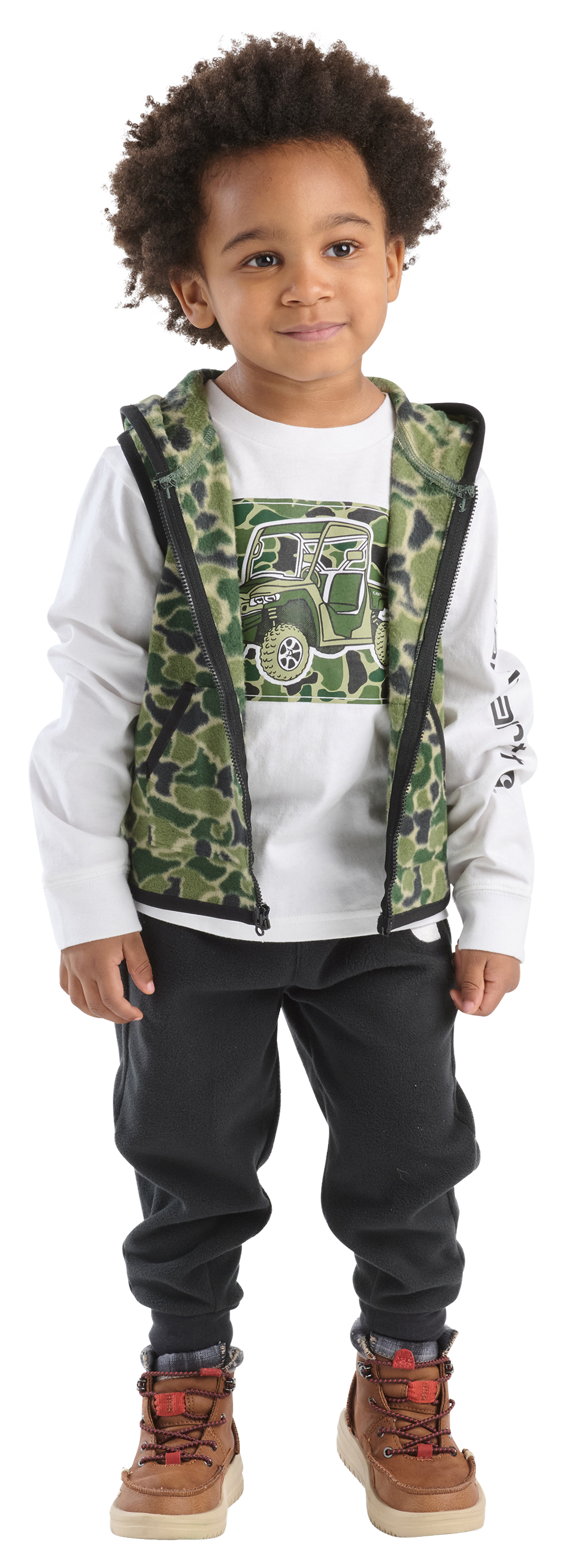 Carhartt Carhartt Camo Vest, Long-Sleeve T-Shirt, and Pants 3-Piece Set for Toddlers - Green Duck Camo - 3T - $47.99 at Cabela's Program