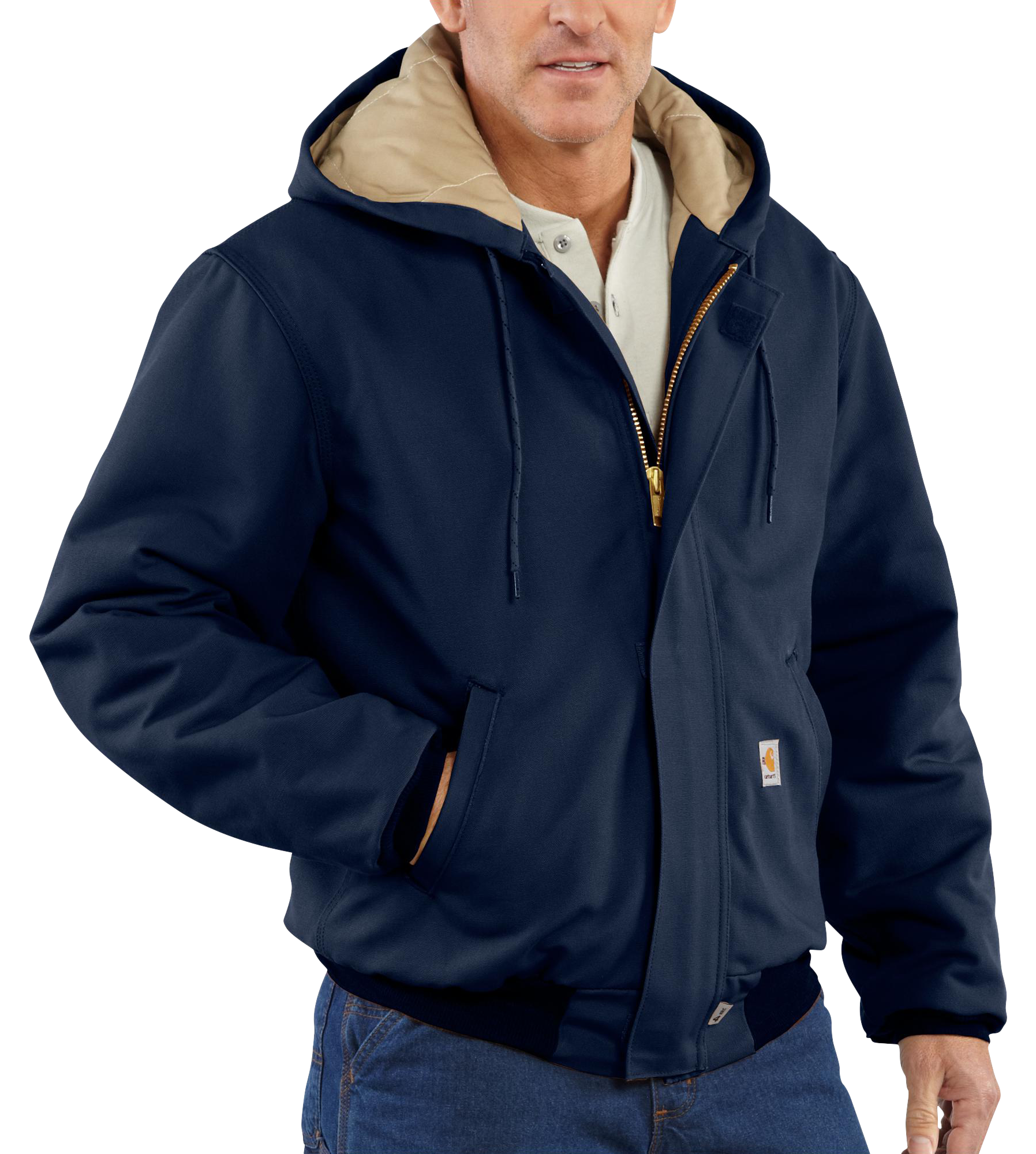 Carhartt Flame-Resistant Quilt-Lined Duck Active Jacket for Men - Dark Navy - XL