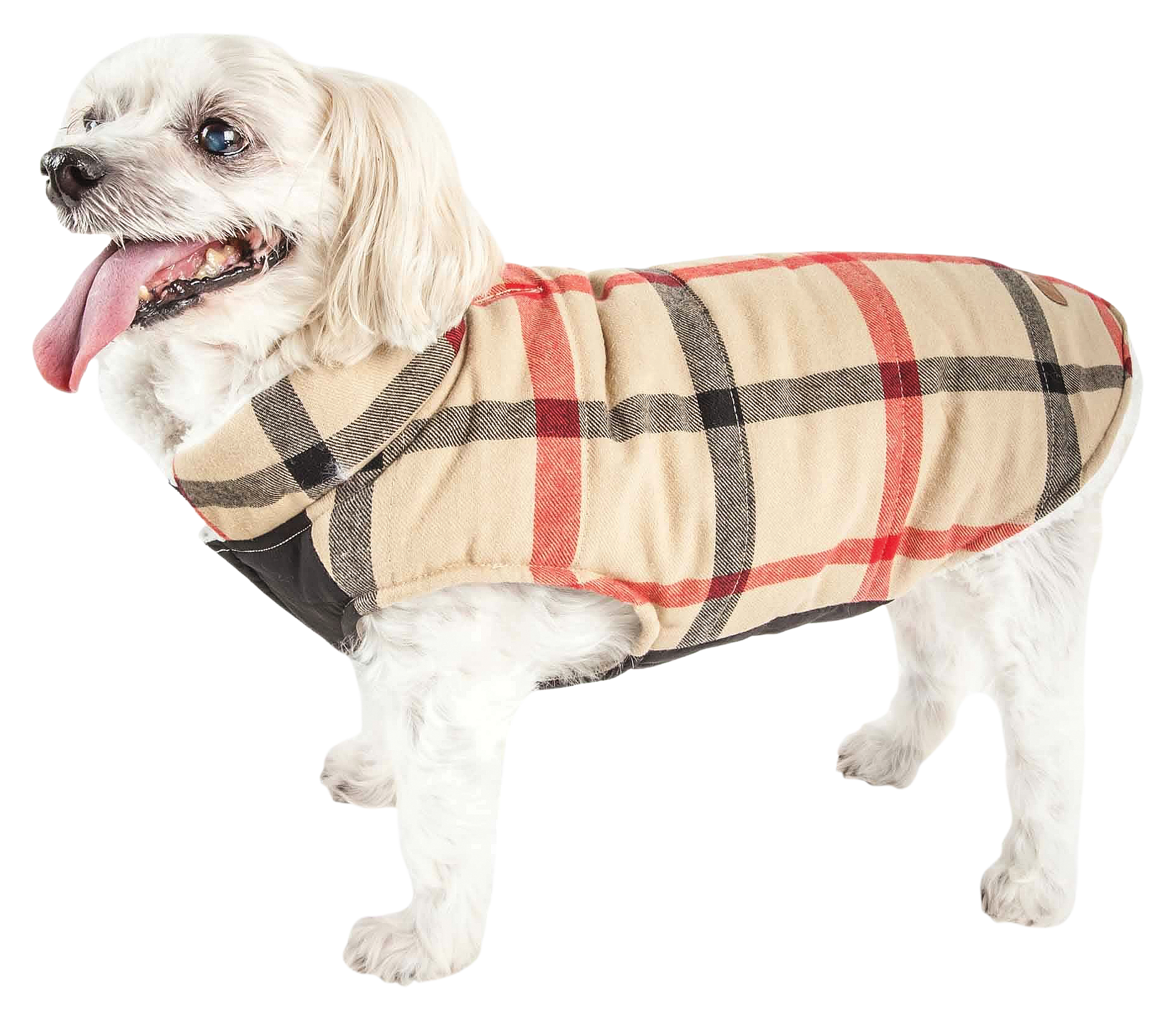 Pet Life Pet Life Allegiance Insulated Plaid Jacket for Dogs - White/Red Plaid - $29.99 at Cabela's Program