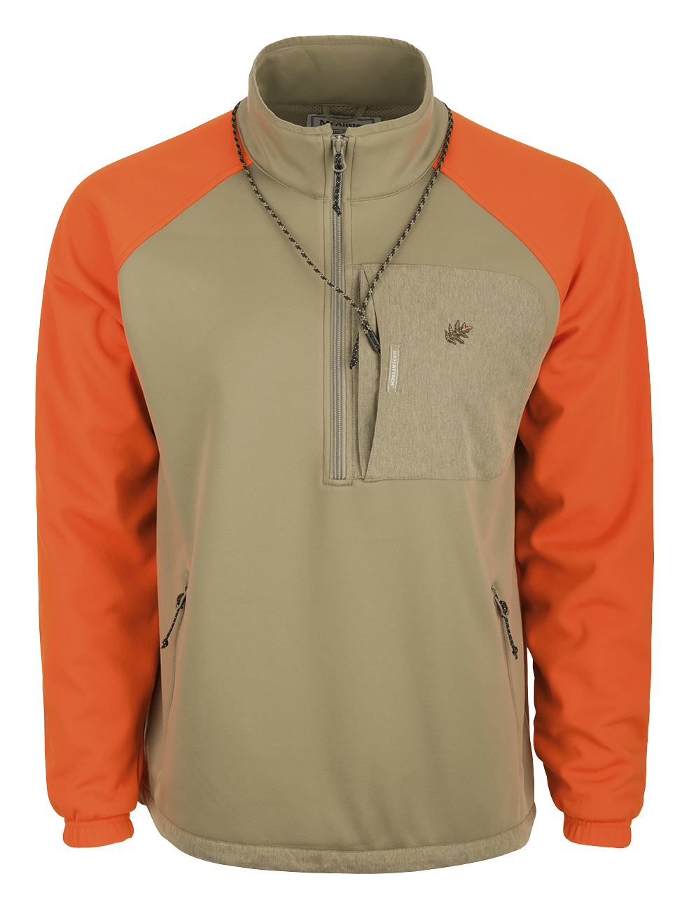 Drake Waterfowl McAlister MST Endurance 1/4-Zip Upland Long-Sleeve Shirt for Men - Blaze Orange/Khaki - S - Drake Waterfowl
