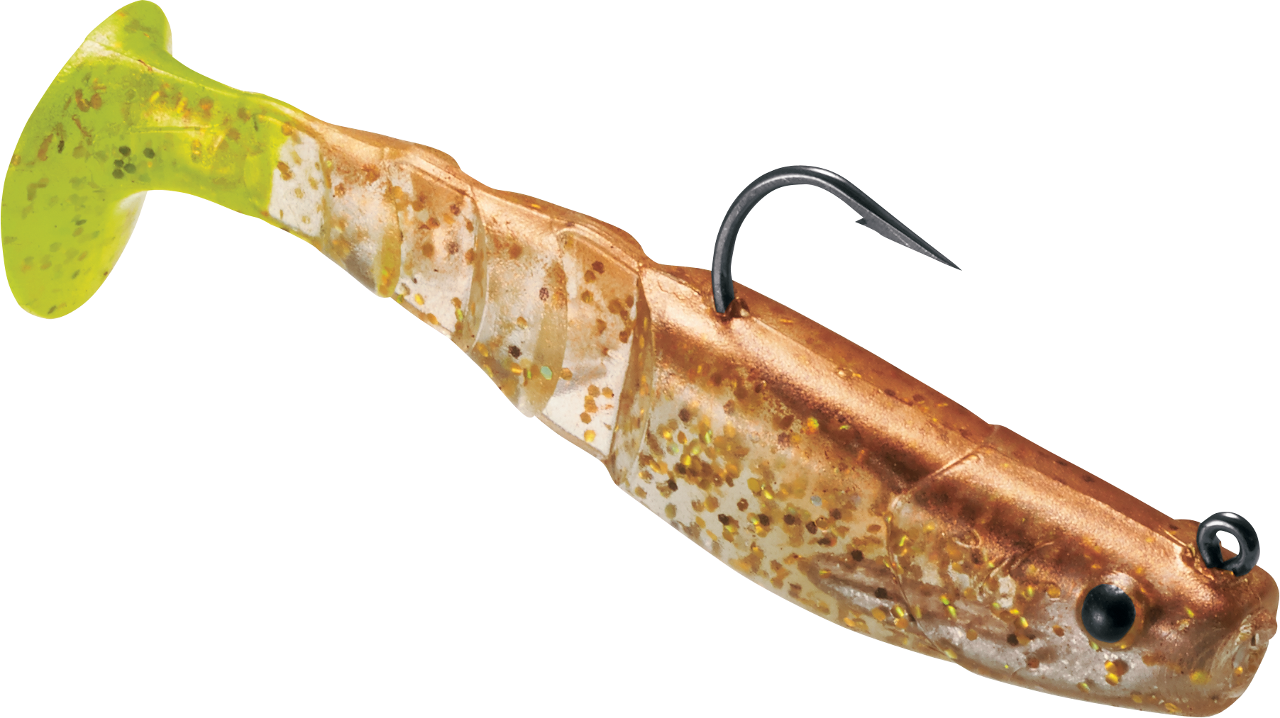 Egret Baits Mambo Mullet - 3-1/2 - Copper Penny/Chartreuse