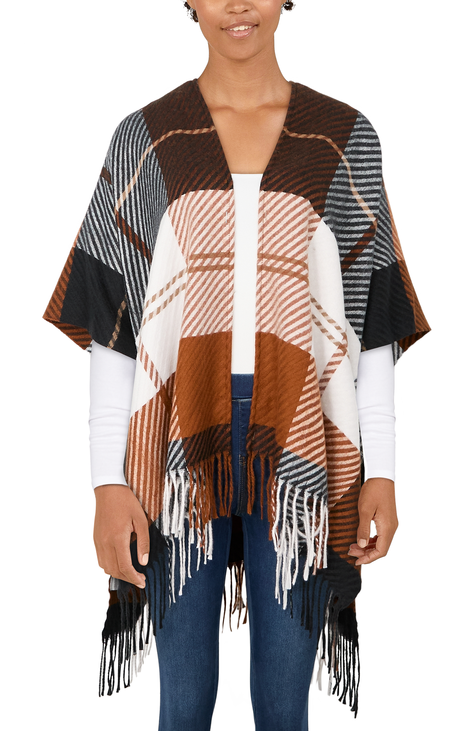 Natural Reflections Checkmate Ruana