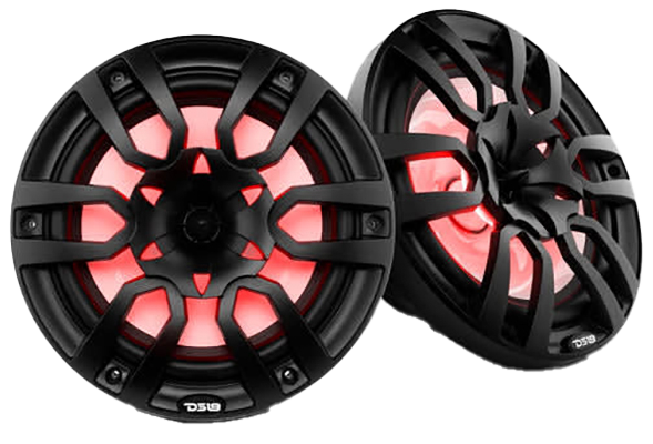Image of DS18 NXL 10' 2-Way Coaxial Marine Speakers With LED RGB Lights - Black