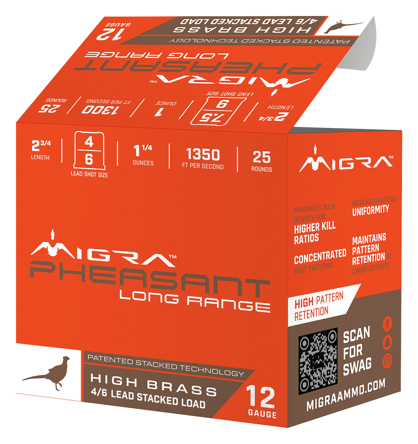 Migra Migra Pheasant Long-Range 12-Ga. 2-3/4? 1-1/4 oz. Shotshells - #4/6 Shot - 250 Rounds - $229.99 at Cabela's Program