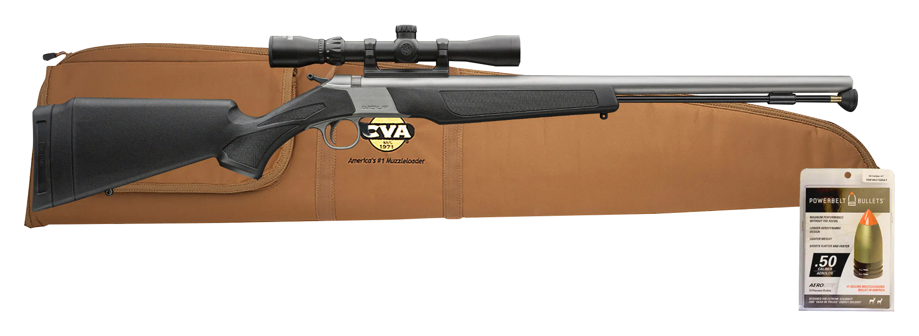 CVA CVA Wolf V2 Muzzleloader with KonuShot 3-9x32mm Scope Combo - Black-  Stainless - $499.99 at Cabela's Program